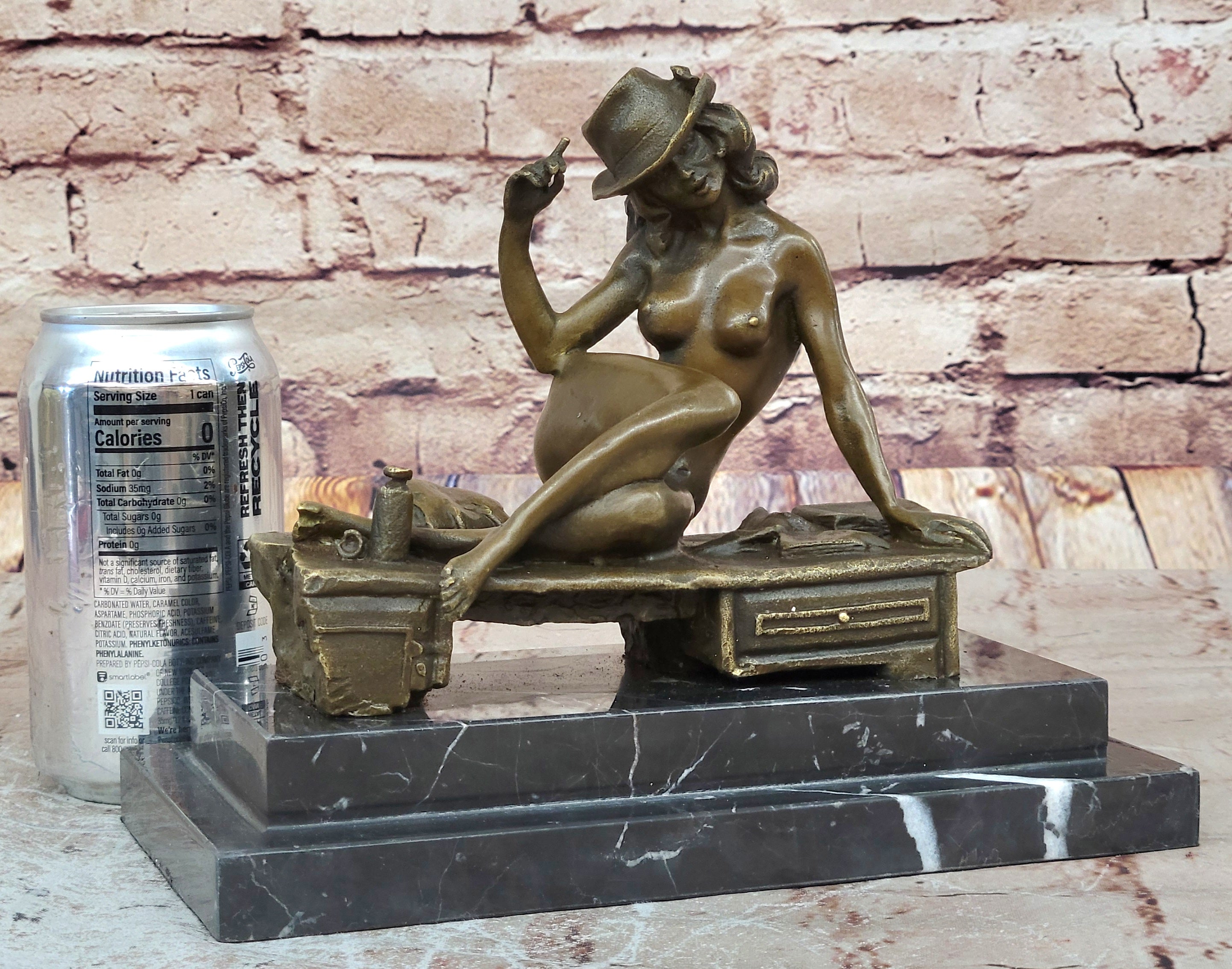 Actress 100% Solid Bronze Statue Dancer Sexy Jazz Singer Classic Art Deco Deal