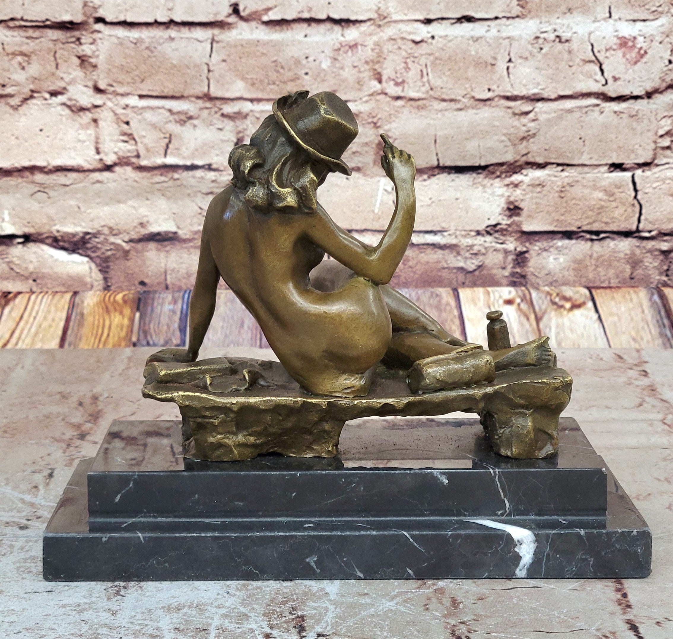 Actress 100% Solid Bronze Statue Dancer Sexy Jazz Singer Classic Art Deco Deal