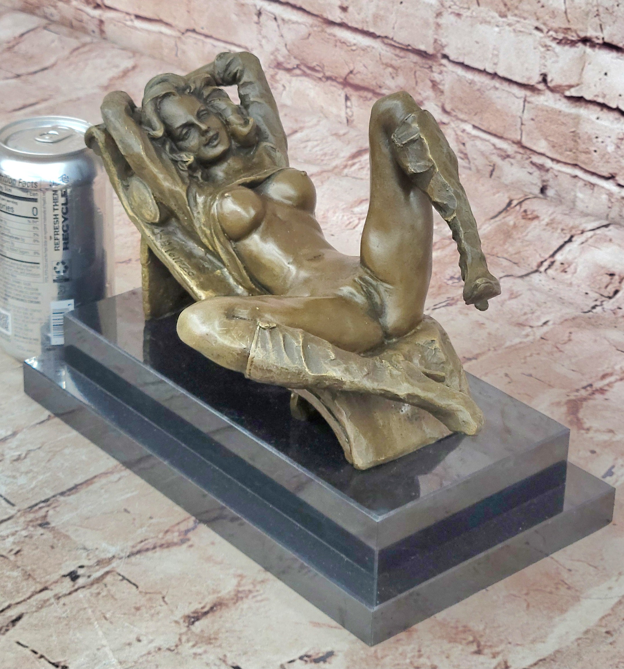 Erotic Nude Collectible Art Sexy Vixen Signed Original Alonzo Bronze Sculpture Art