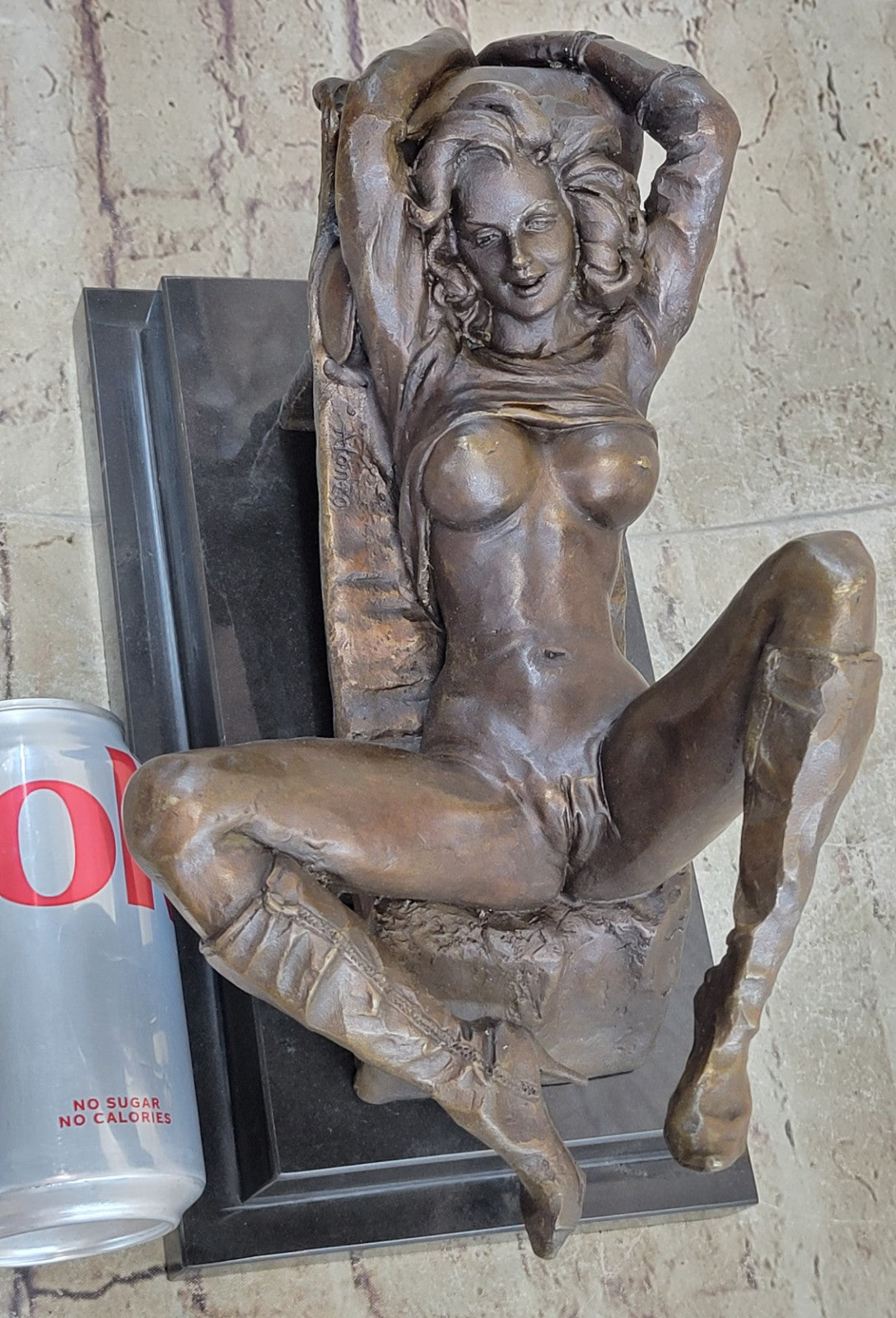 Erotic Nude Collectible Art Sexy Vixen Signed Original Alonzo Bronze Sculpture Art