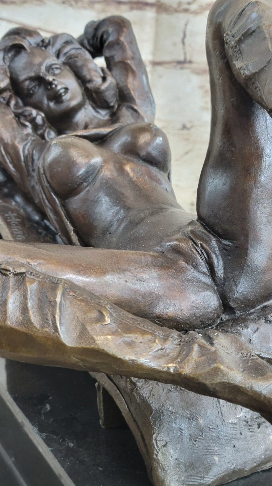 Erotic Nude Collectible Art Sexy Vixen Signed Original Alonzo Bronze Sculpture Art