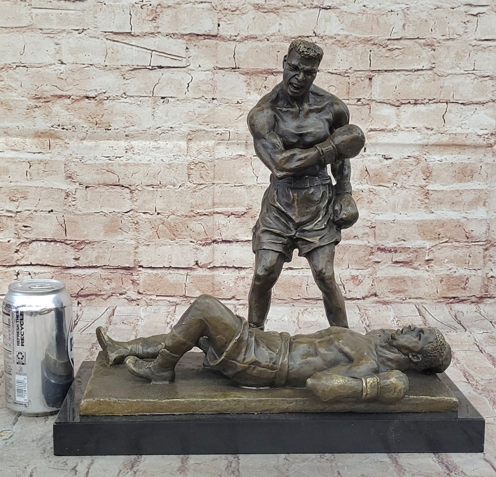 Famous Boxing Champ Bronze Sculpture Marble base Statue Figurine Gift