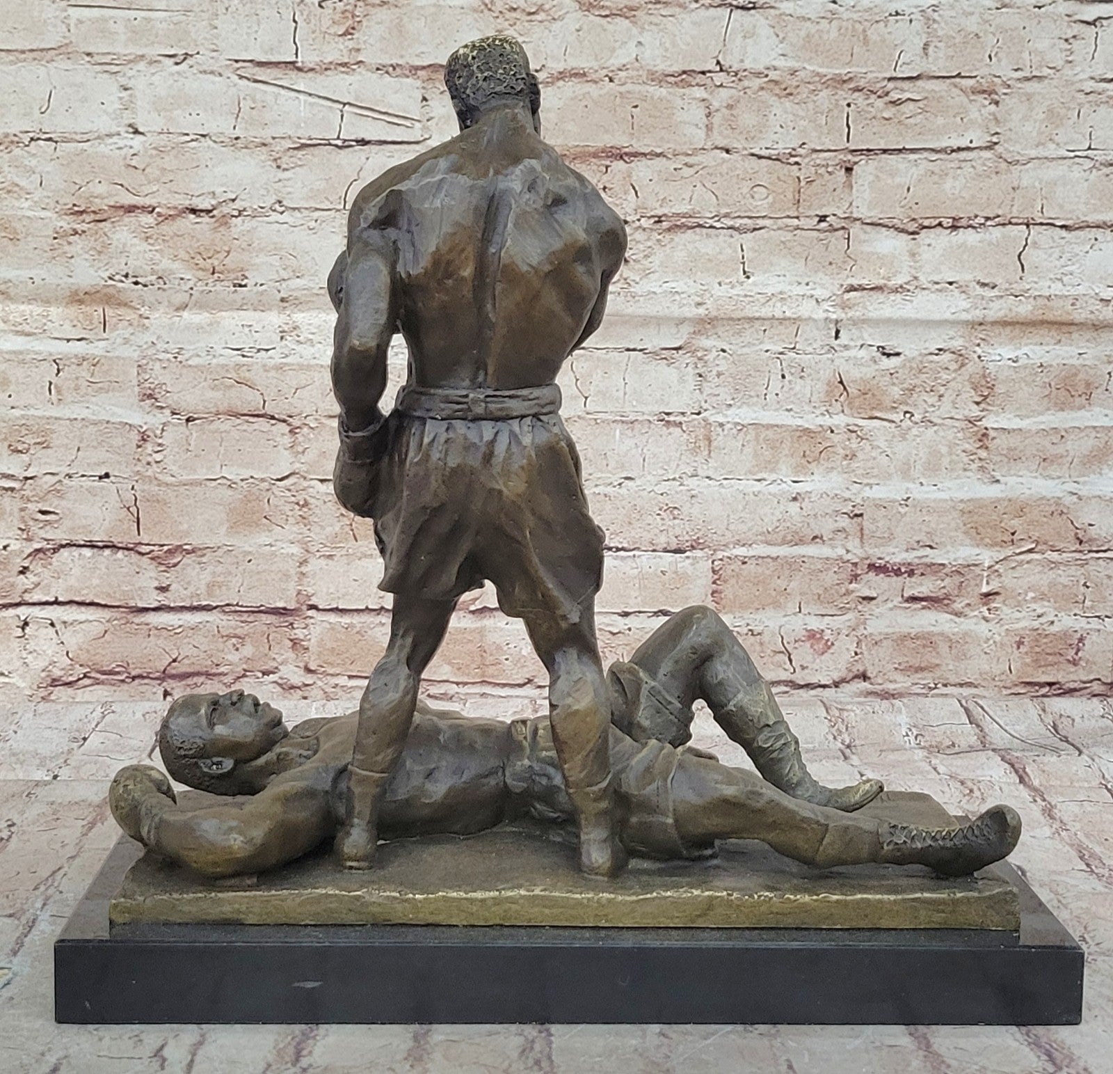 Famous Boxing Champ Bronze Sculpture Marble base Statue Figurine Gift