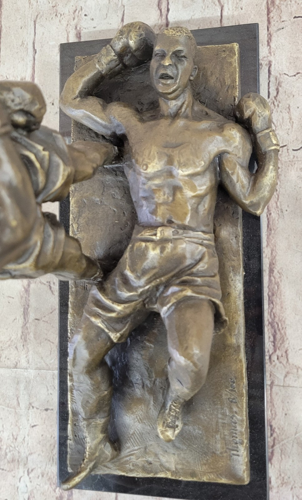 Famous Boxing Champ Bronze Sculpture Marble base Statue Figurine Gift