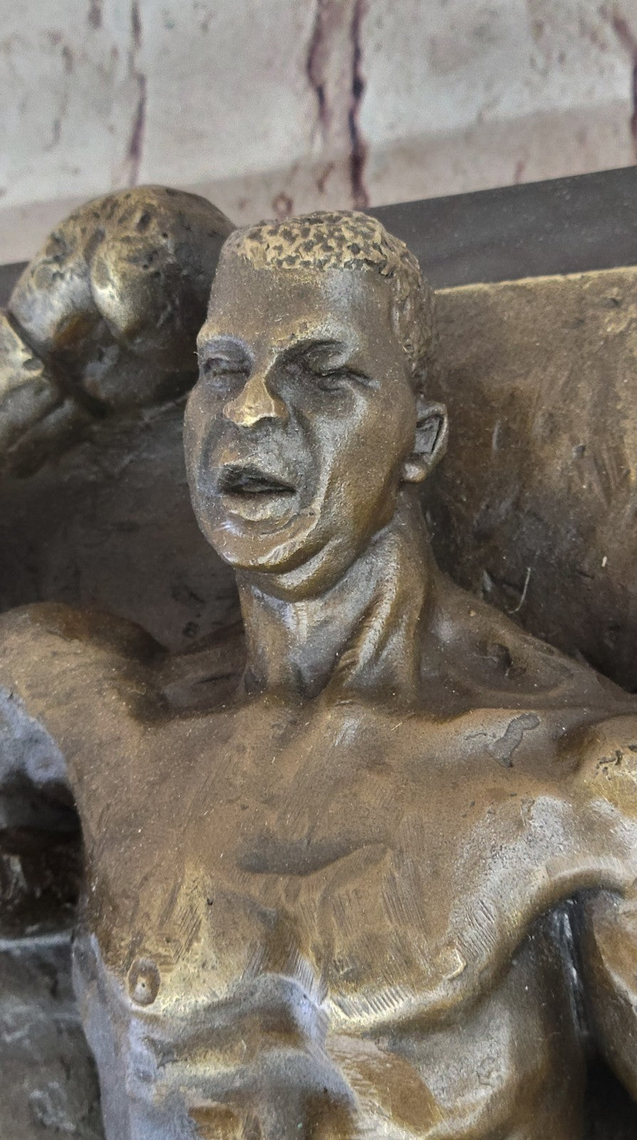 Famous Boxing Champ Bronze Sculpture Marble base Statue Figurine Gift