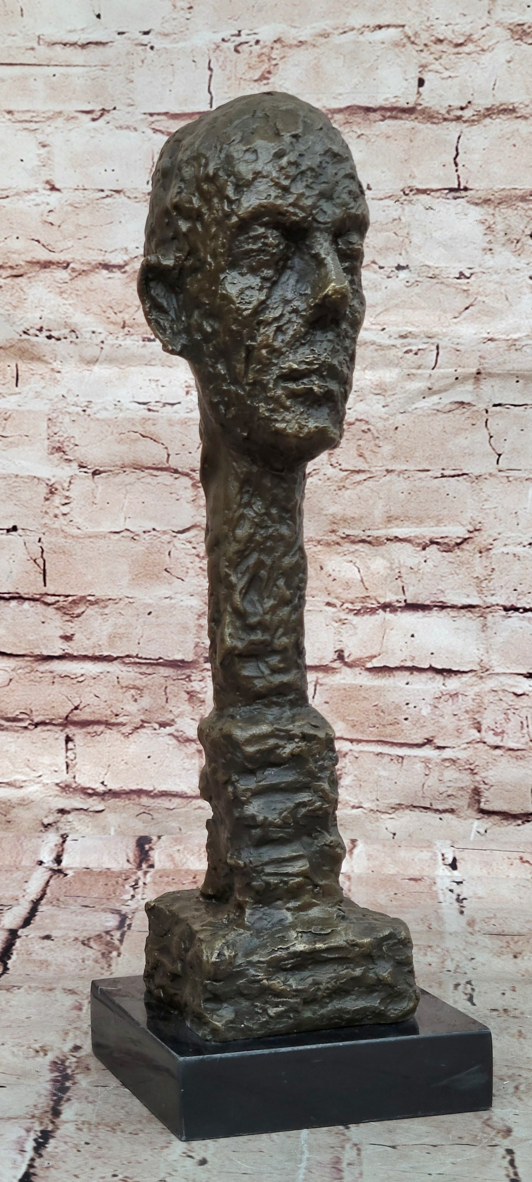 Bronze Sculpture Horrifying Male Bust Halloween Decoration Decor by Gia Figurine