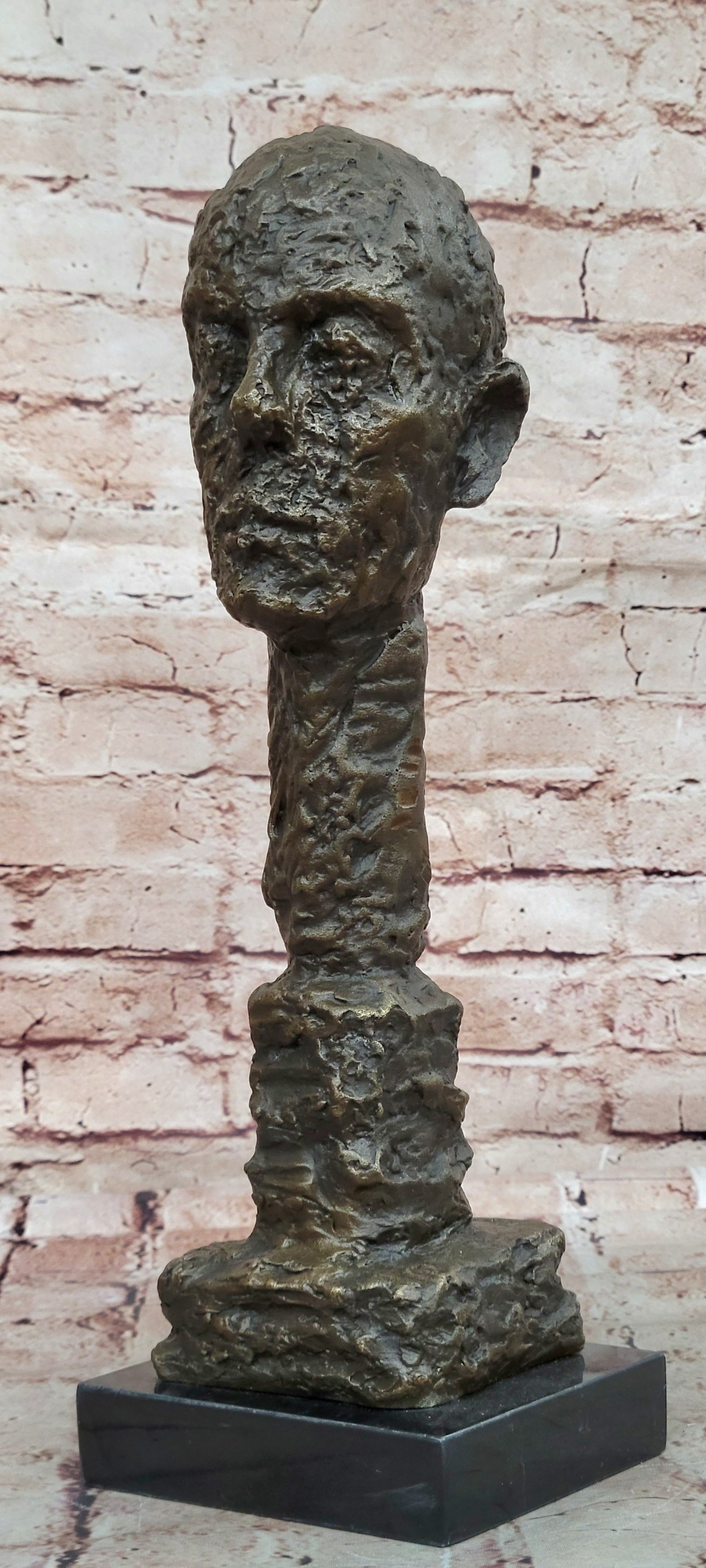 Bronze Sculpture Horrifying Male Bust Halloween Decoration Decor by Gia Figurine