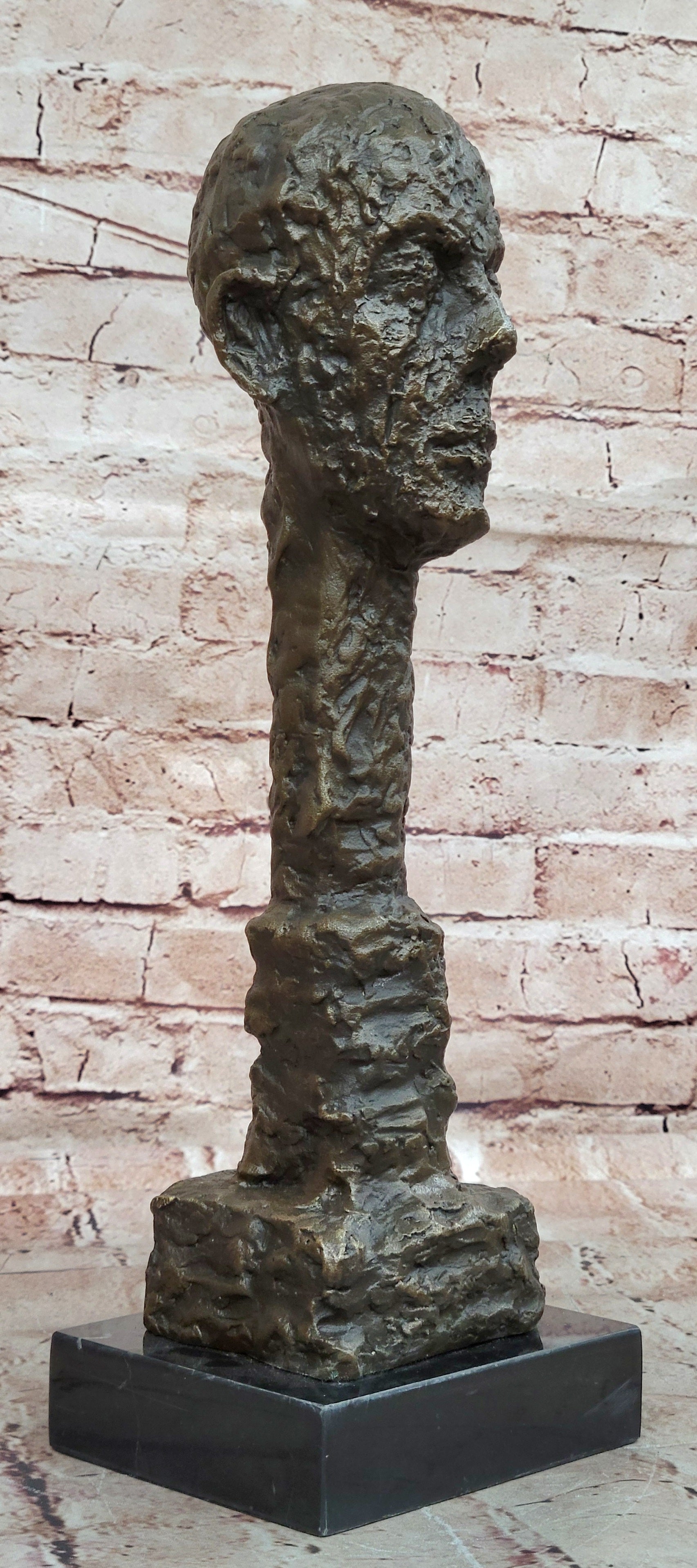 Bronze Sculpture Horrifying Male Bust Halloween Decoration Decor by Gia Figurine