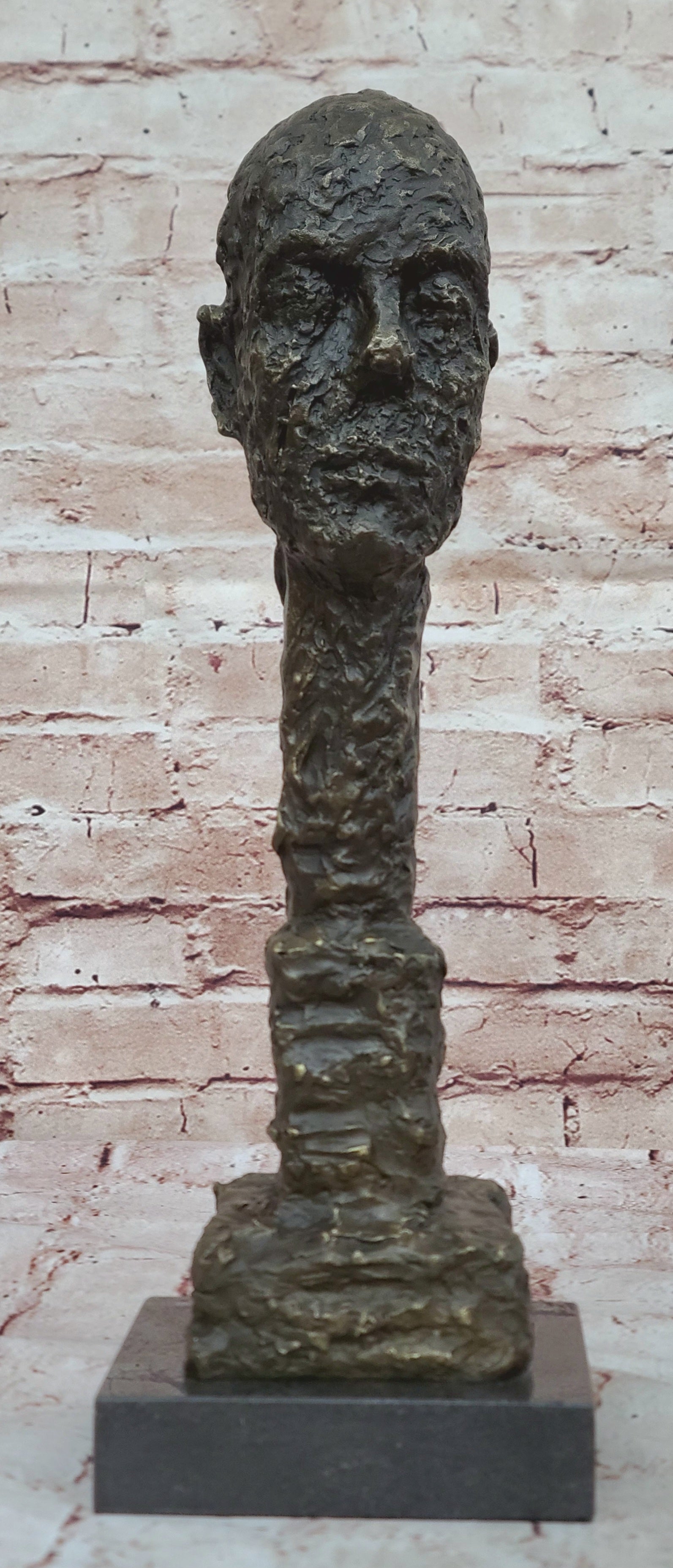 Bronze Sculpture Horrifying Male Bust Halloween Decoration Decor by Gia Figurine