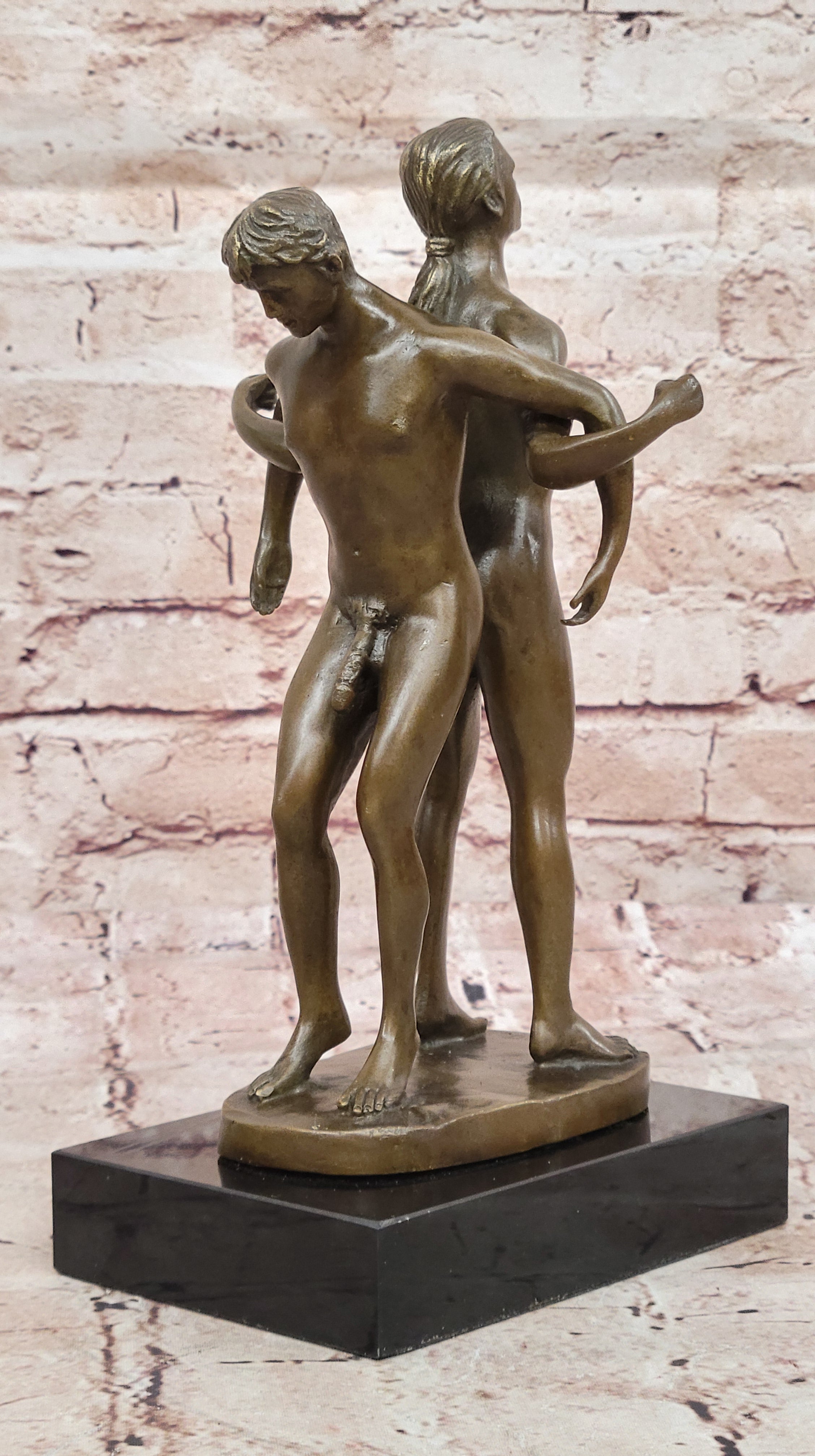 BRONZE NUDE MÄNNER EROTIK AKT GAY PAAR BRONZE FIGUR BRONZE SKULPTUR EROTIC ART