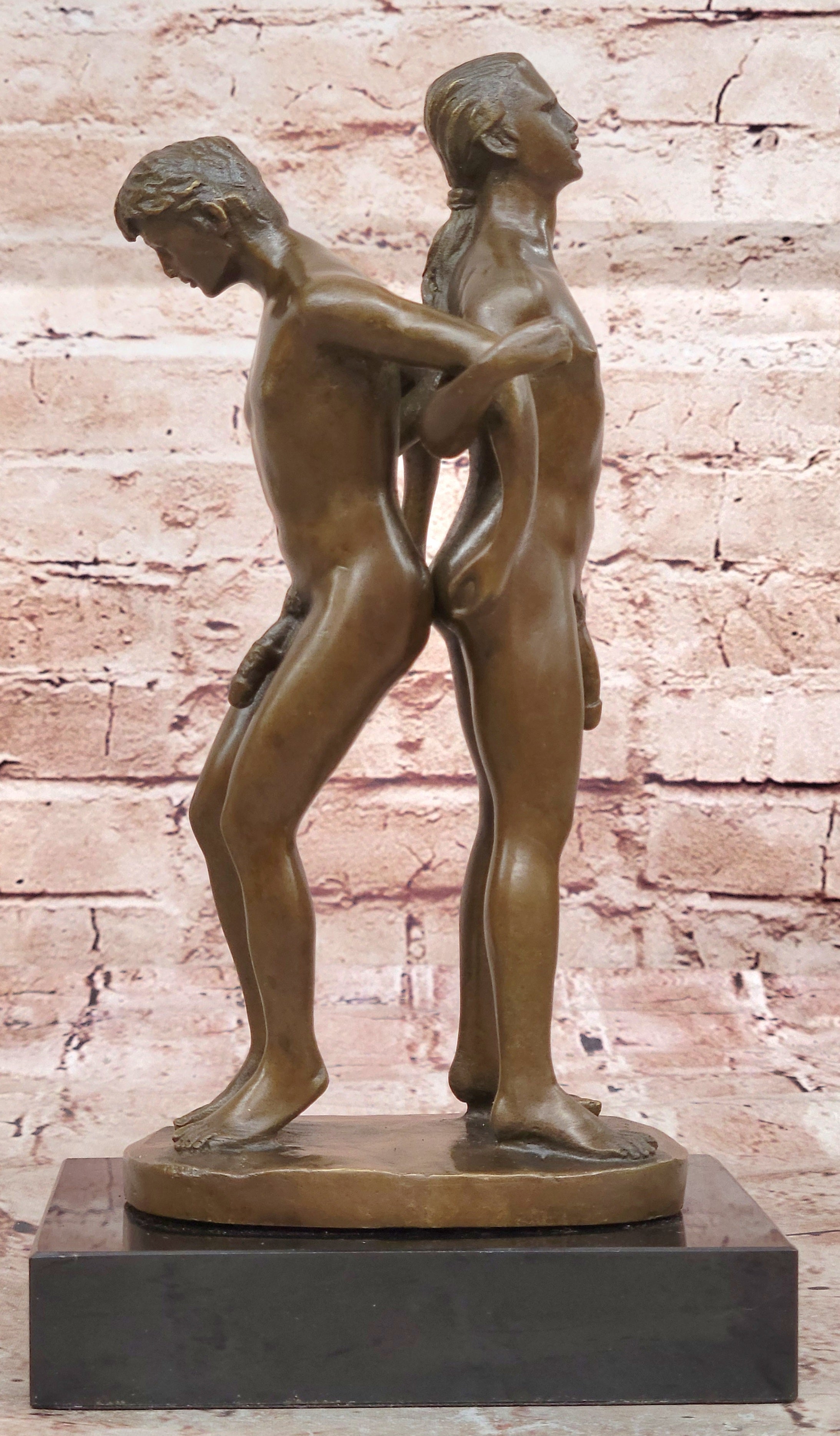 BRONZE NUDE MÄNNER EROTIK AKT GAY PAAR BRONZE FIGUR BRONZE SKULPTUR EROTIC ART