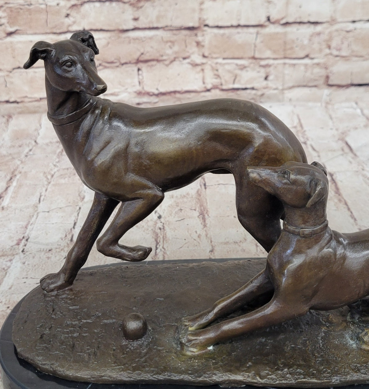 Art Deco Greyhound Dog Statues Museum Quality by Mene