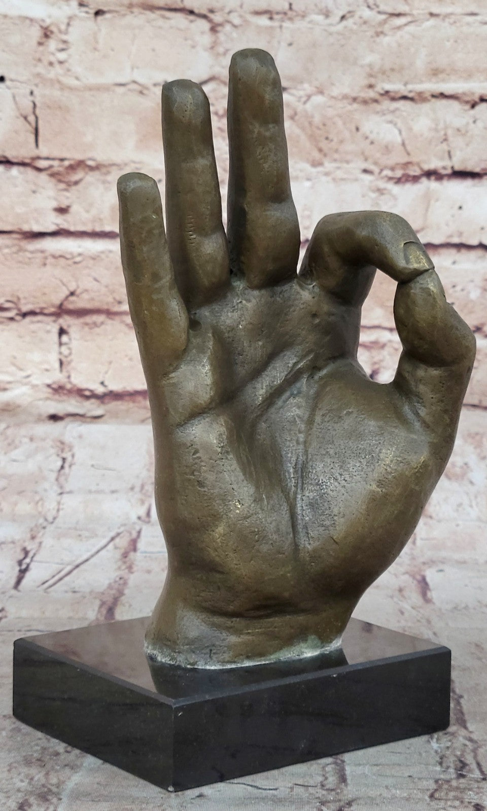 Signed Original ~T. White~ OK Hand Gesture Bronze Masterpiece Classic Artwork