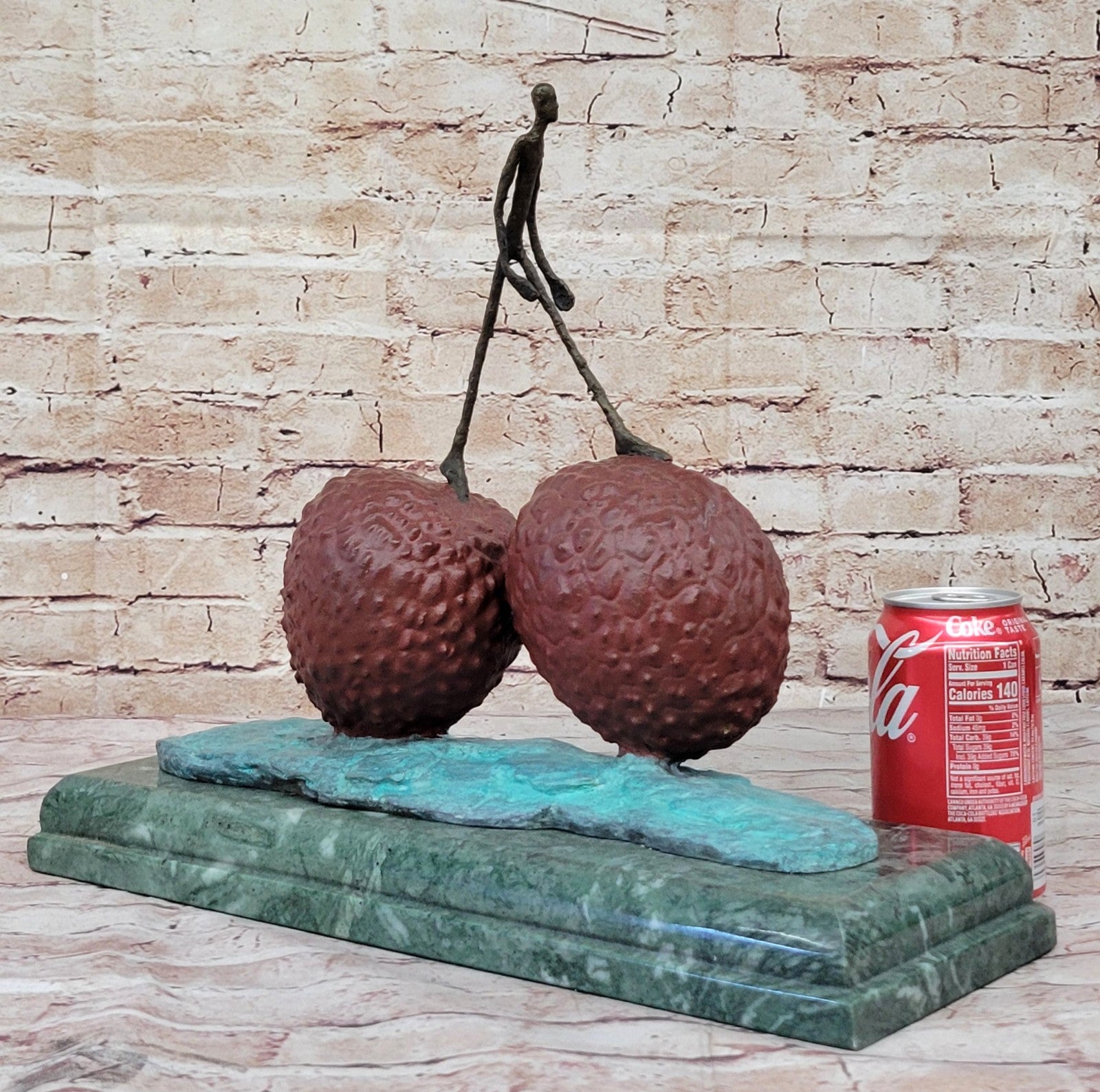 45 cm Bronze “Walking Man” Sculpture – Giacometti Style Modern Art Skulptur on Marble Base