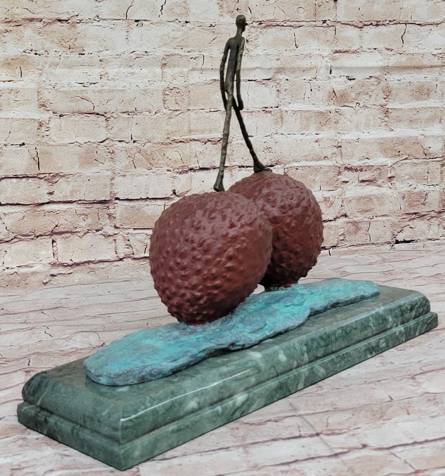 45 cm Bronze “Walking Man” Sculpture – Giacometti Style Modern Art Skulptur on Marble Base