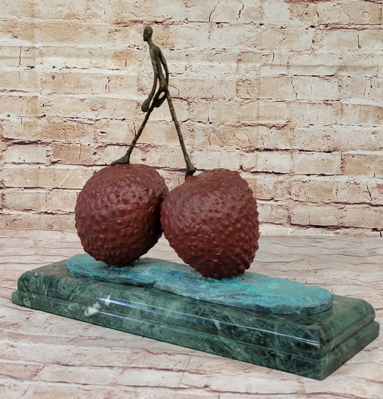 45 cm Bronze “Walking Man” Sculpture – Giacometti Style Modern Art Skulptur on Marble Base