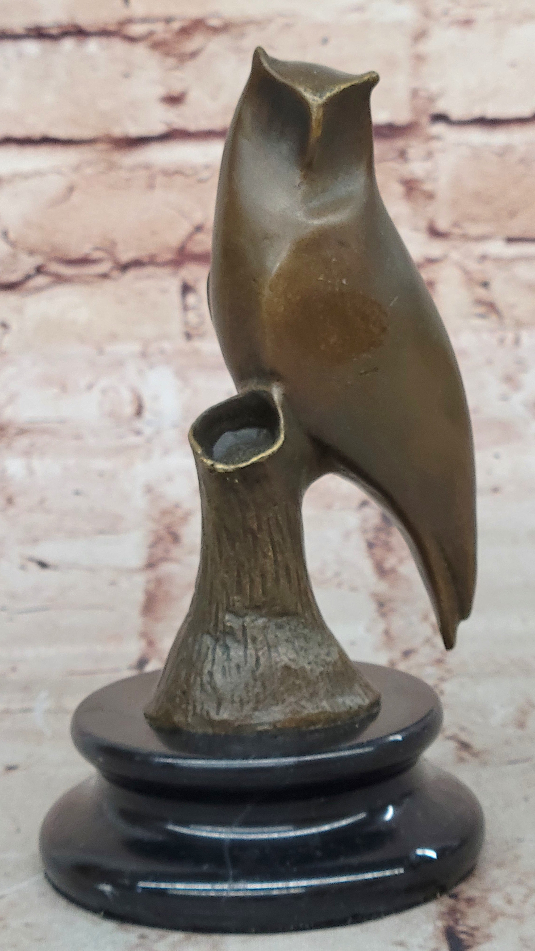 Handcrafted Owl Bird Modern Bronze Sculpture Home Office Decor Figurine Figure