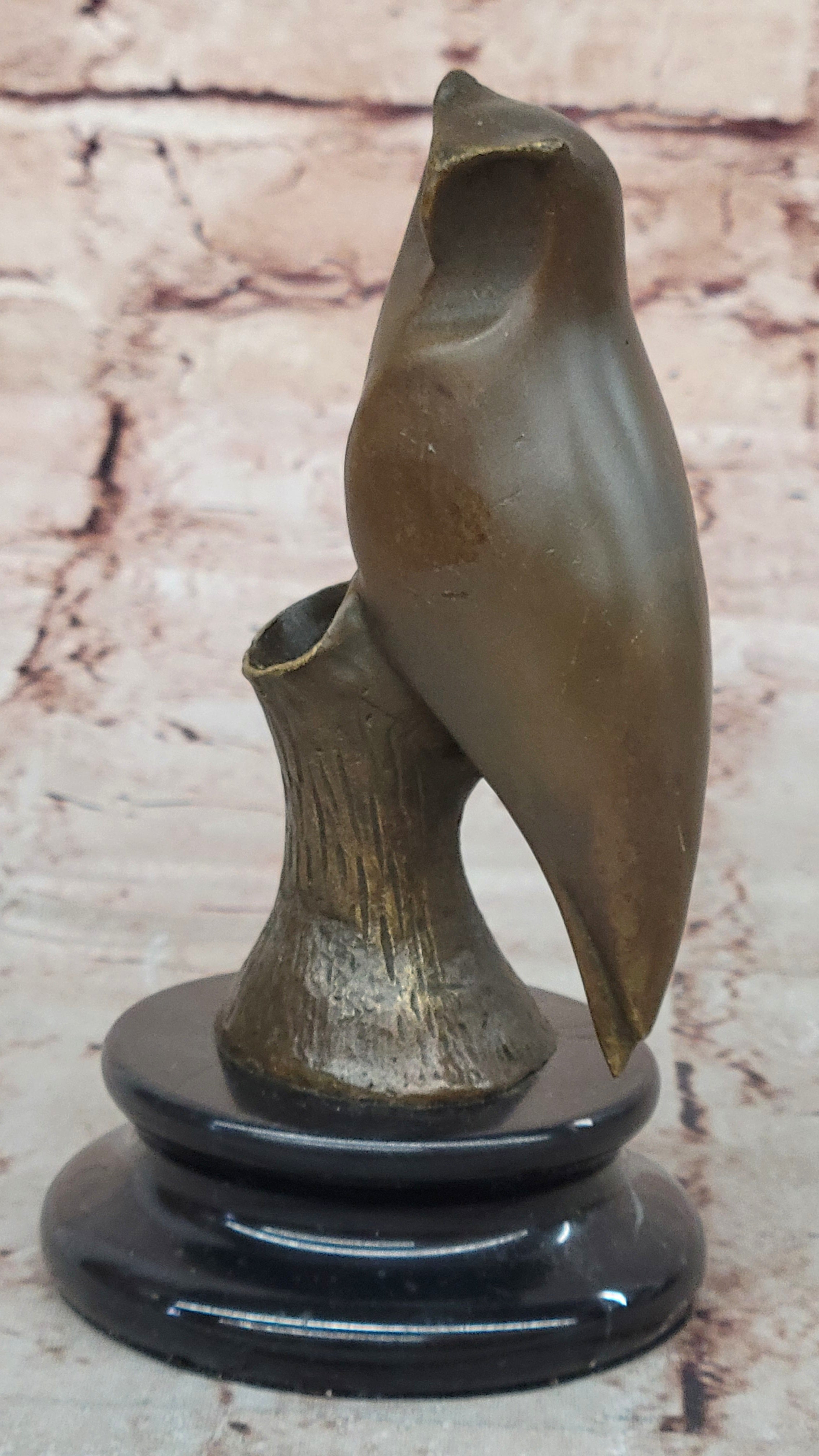 Handcrafted Owl Bird Modern Bronze Sculpture Home Office Decor Figurine Figure