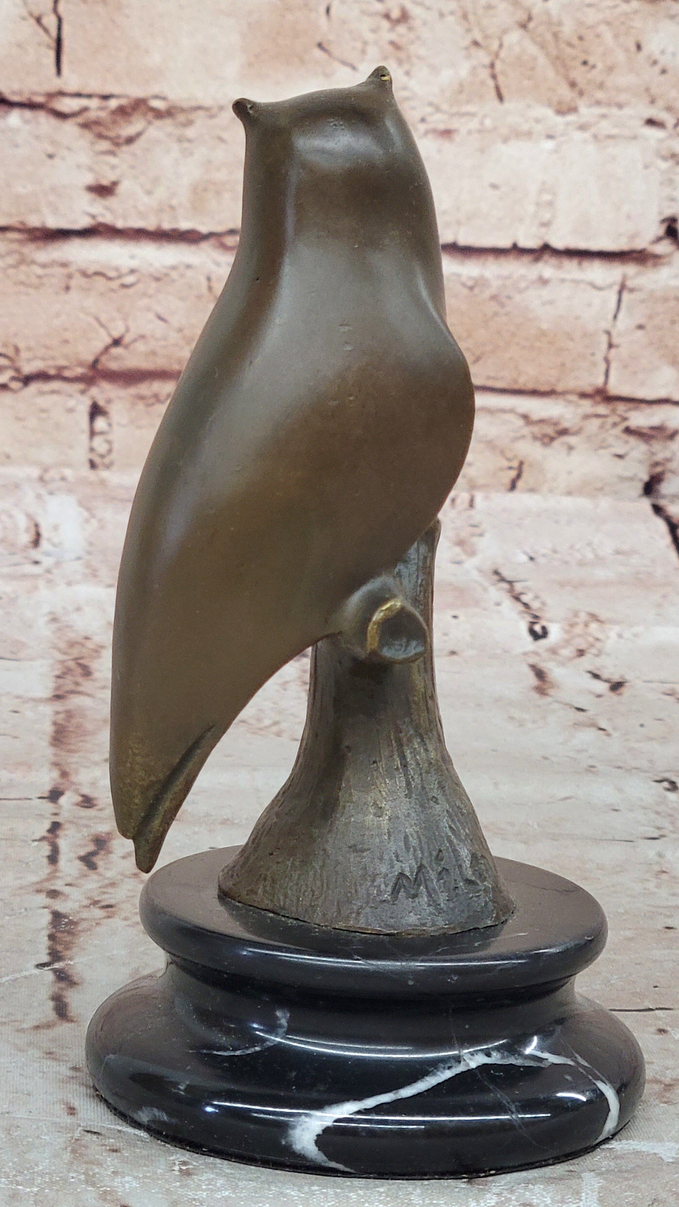 Handcrafted Owl Bird Modern Bronze Sculpture Home Office Decor Figurine Figure