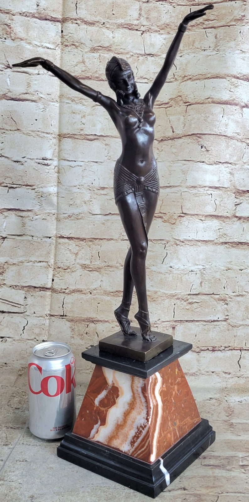 Handcrafted Large Ramese Dancer Bronze Museum Quality Art work Figurine Nude
