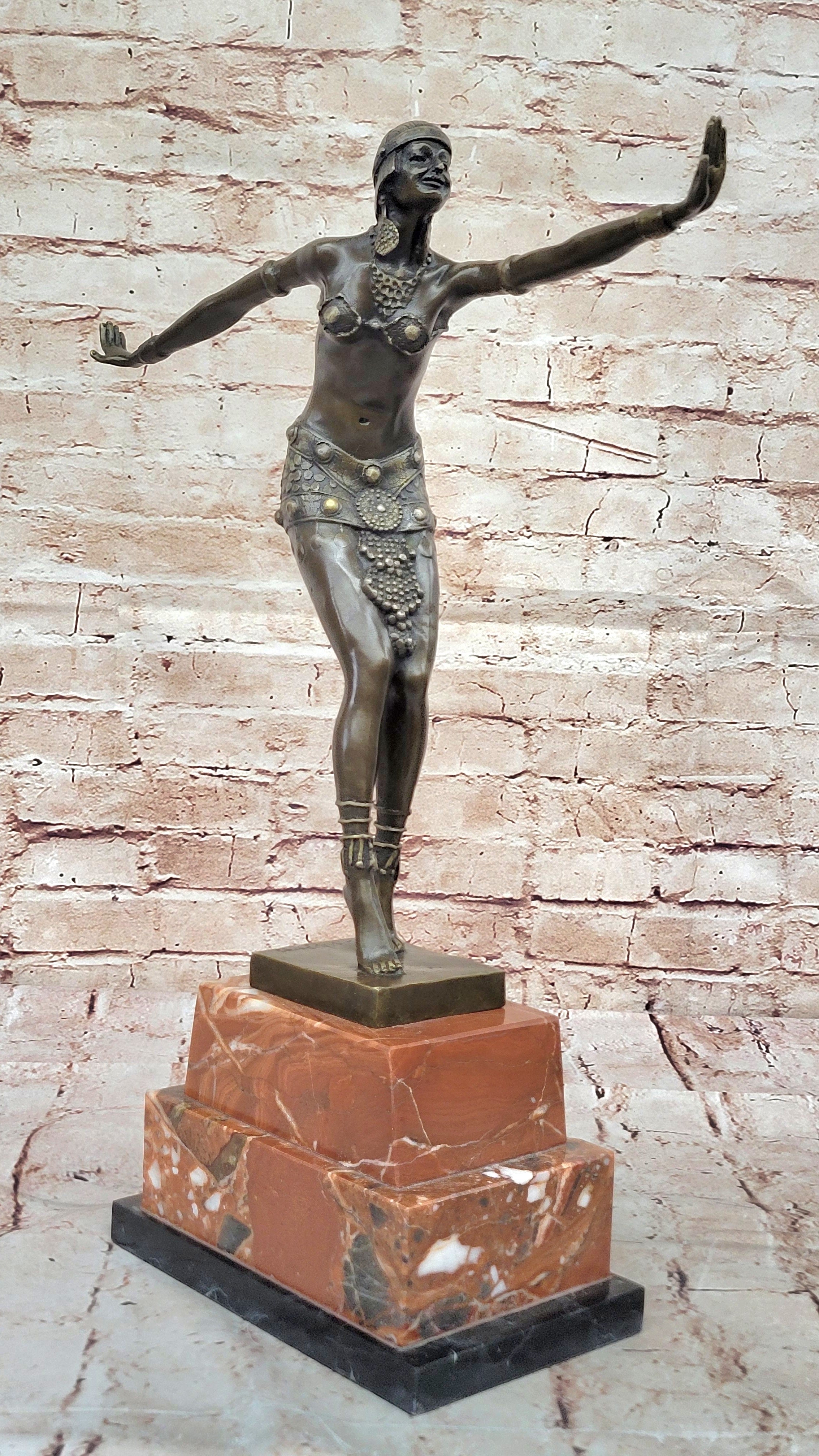 Demetre H. Chiparus Art Deco Bronze Dancer Statue Figurine Kapurthala Figurine