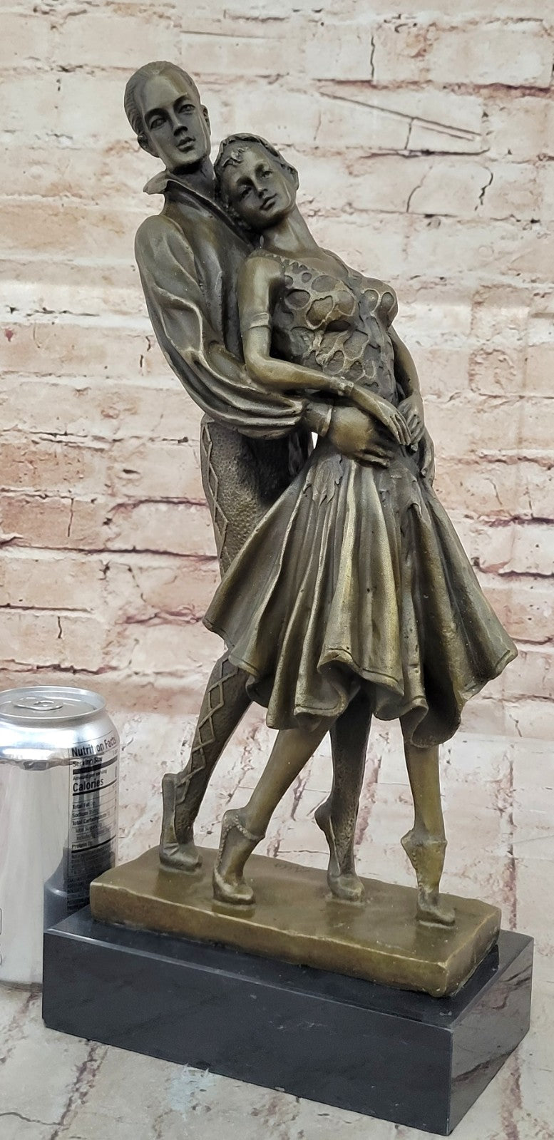 Art Deco Romantic Couple Dancing by Romanian Artist Chiparus Bronze Sculpture