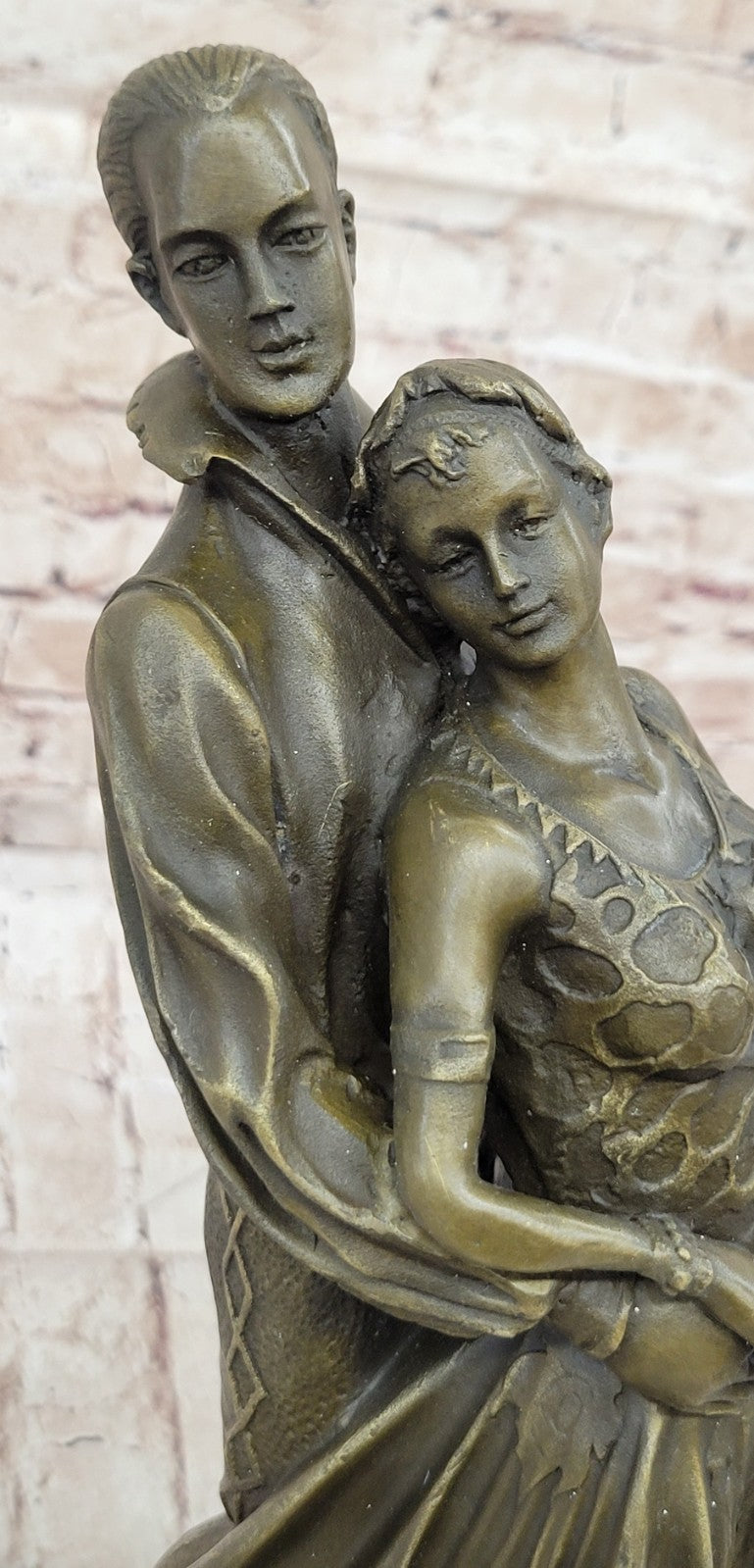 Art Deco Romantic Couple Dancing by Romanian Artist Chiparus Bronze Sculpture
