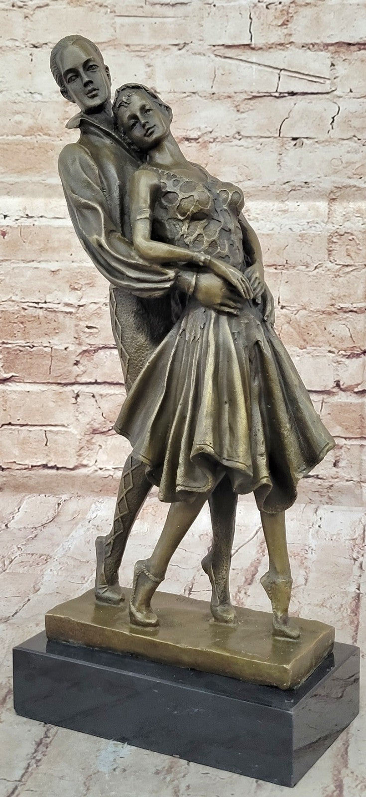 Art Deco Romantic Couple Dancing by Romanian Artist Chiparus Bronze Sculpture