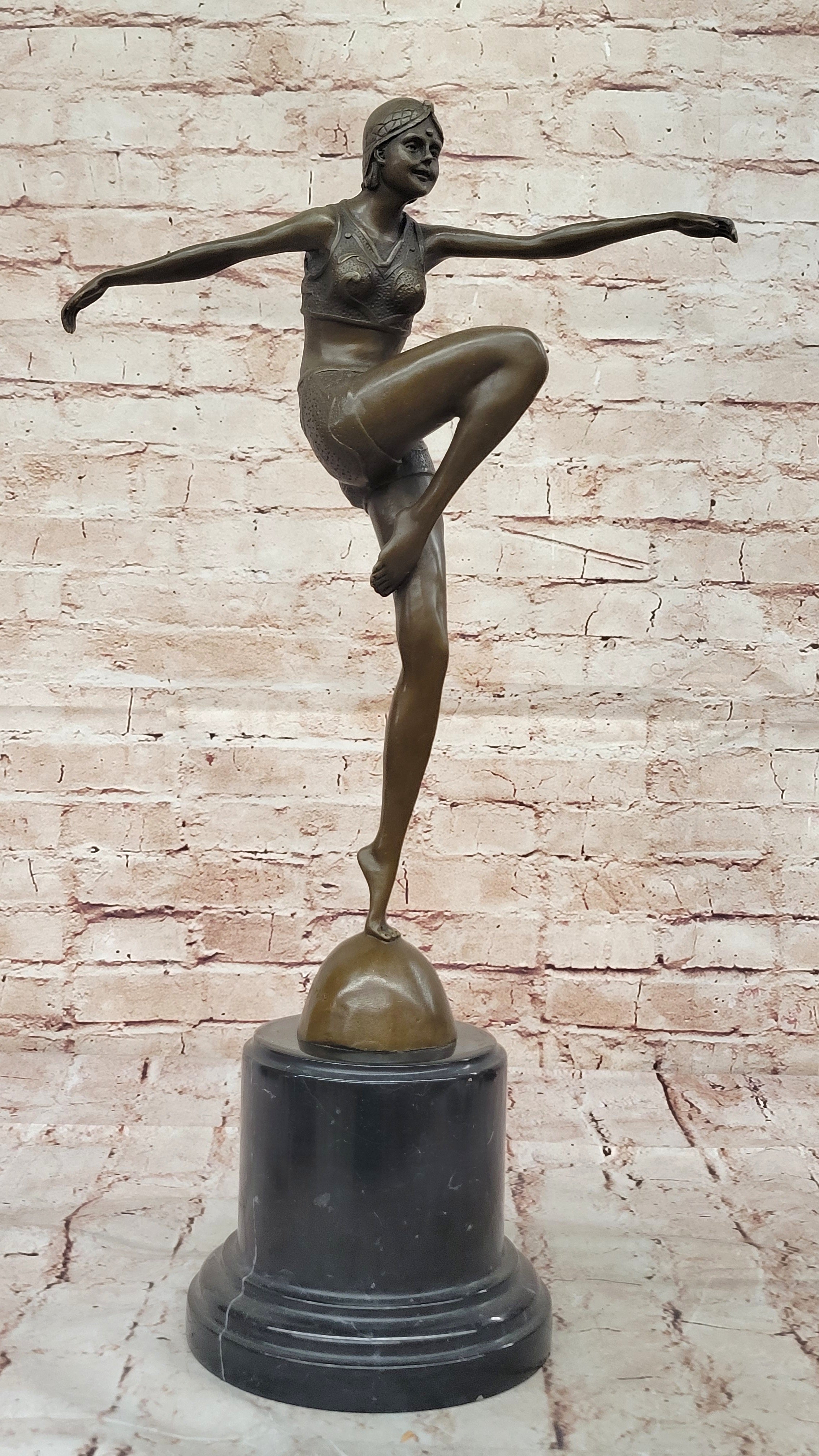 Genuine 100% Solid Bronze Gorgeous Female Woman Dancer by Chiparus Gift