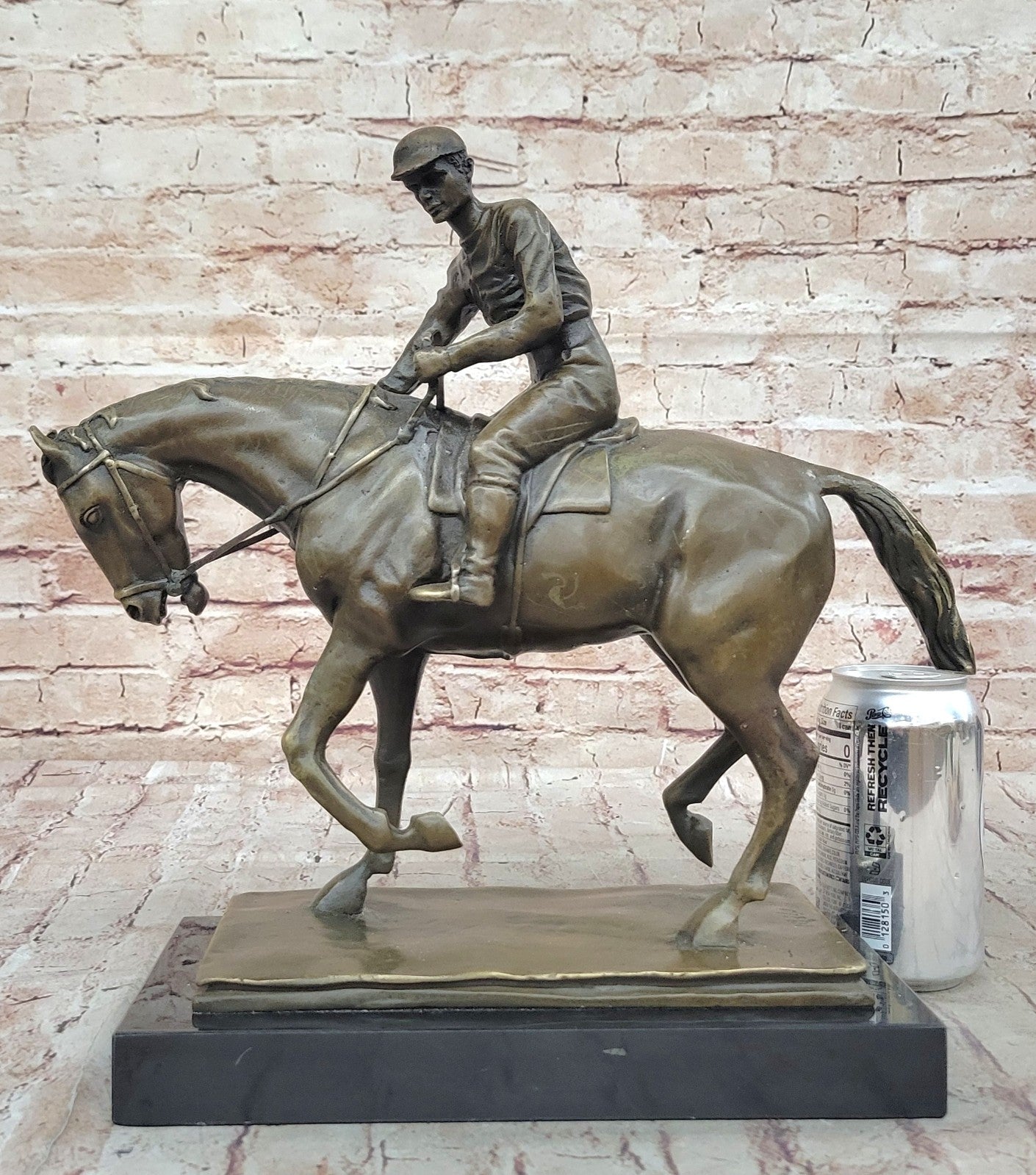The Unexpected Winner Signed French Artist Miguel Lopez Bronze Horse and Jockey