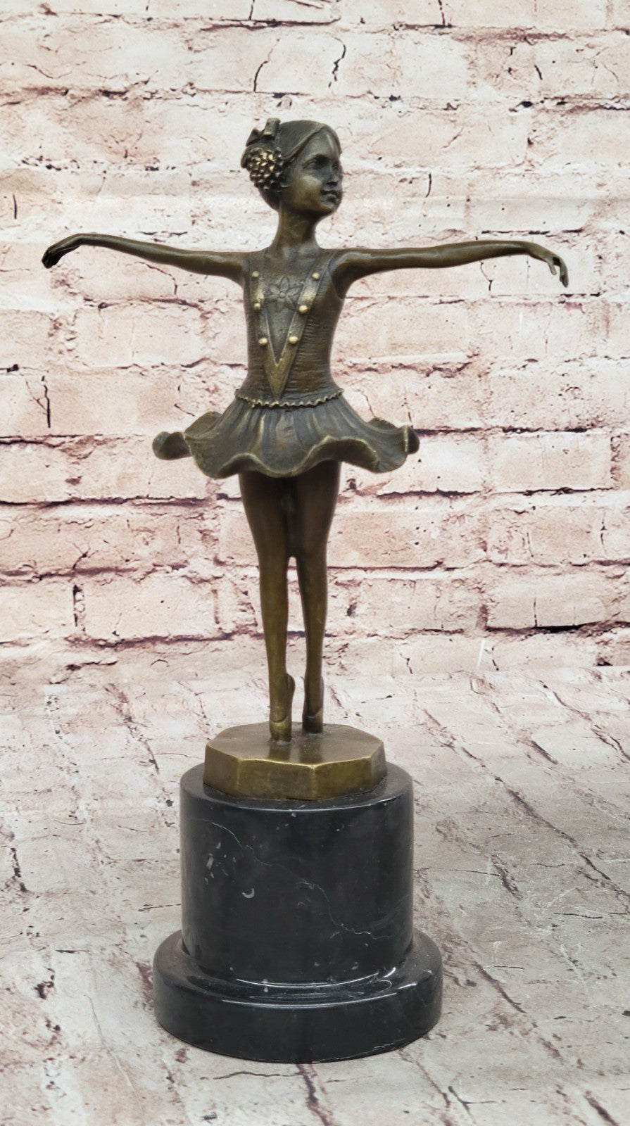 Child Danceing Girl Ballerina Home Garden Decor Bronze Sculpture Statue Art Gift