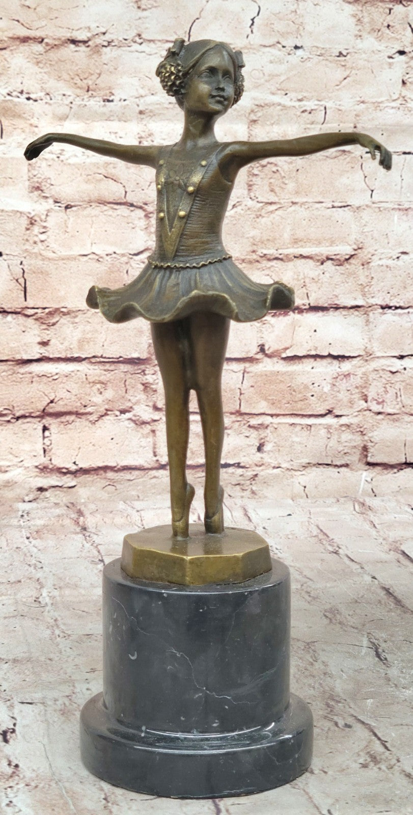 Child Danceing Girl Ballerina Home Garden Decor Bronze Sculpture Statue Art Gift