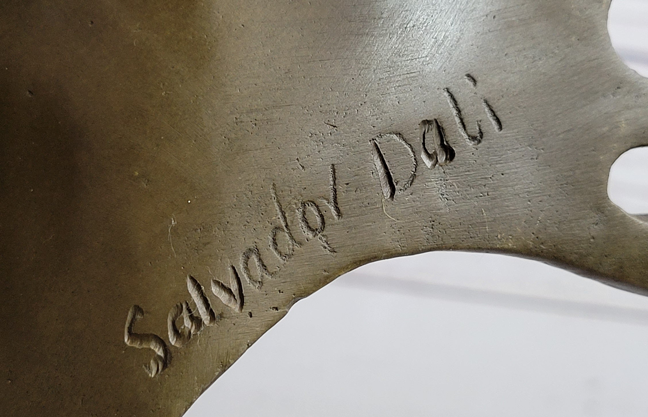 Salvador Dali Double Hands Handcrafted Bronze Sculpture Marble Base Figurine Art