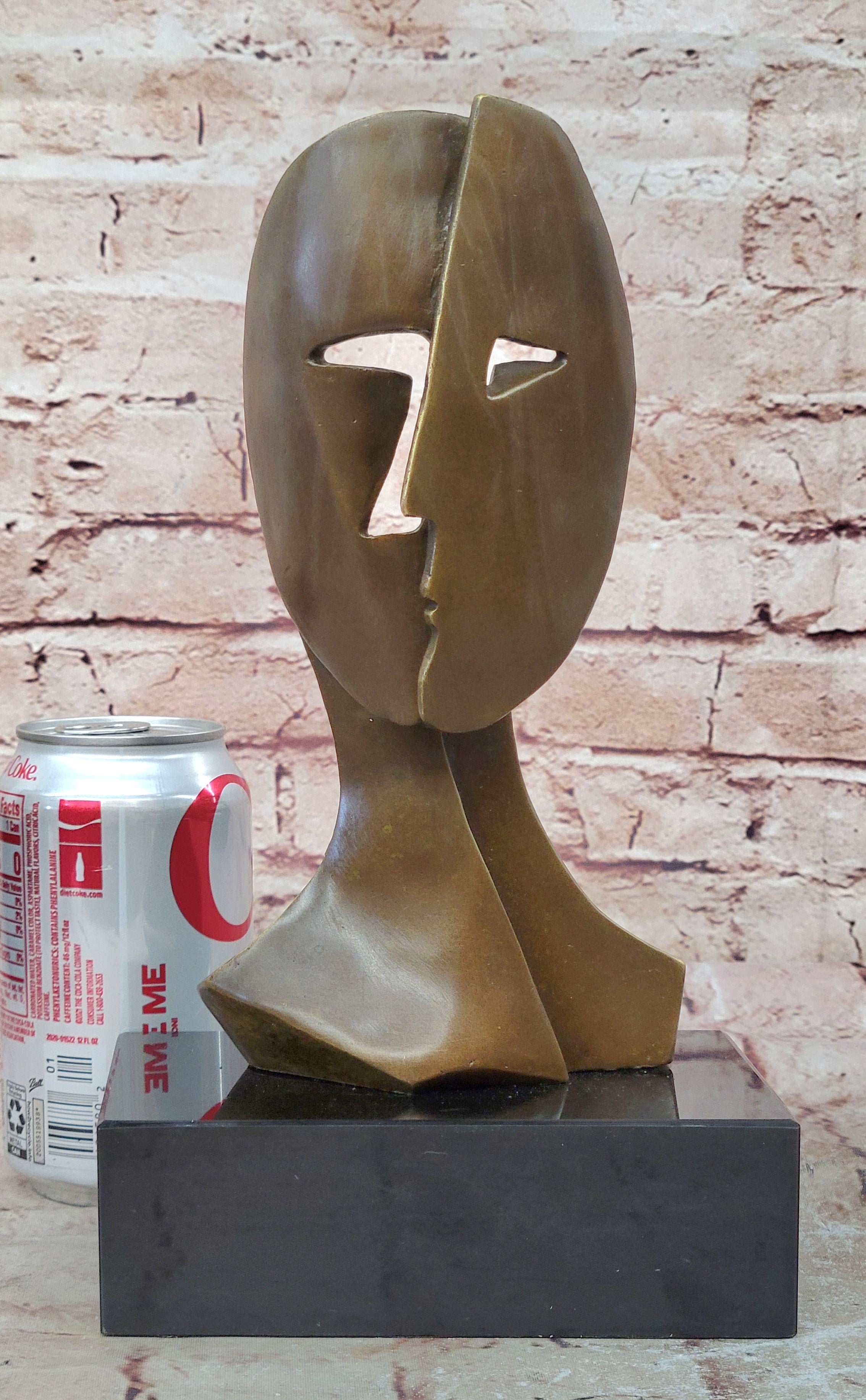 Pablo Picasso inspired Bronze Sculpture BEHIND THE MASK Hot Cast Artwork Figure