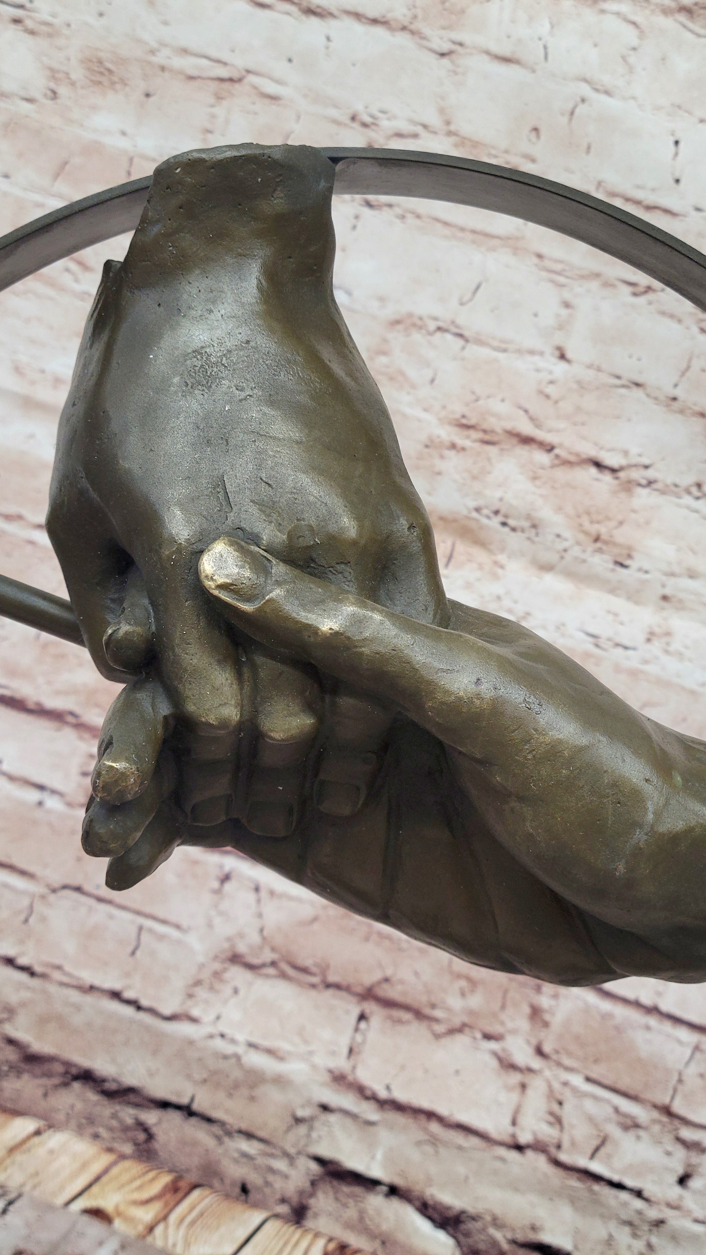 Handcrafted bronze Sculpture SALE Marble Other Each Holding Hand Dali Deco Art