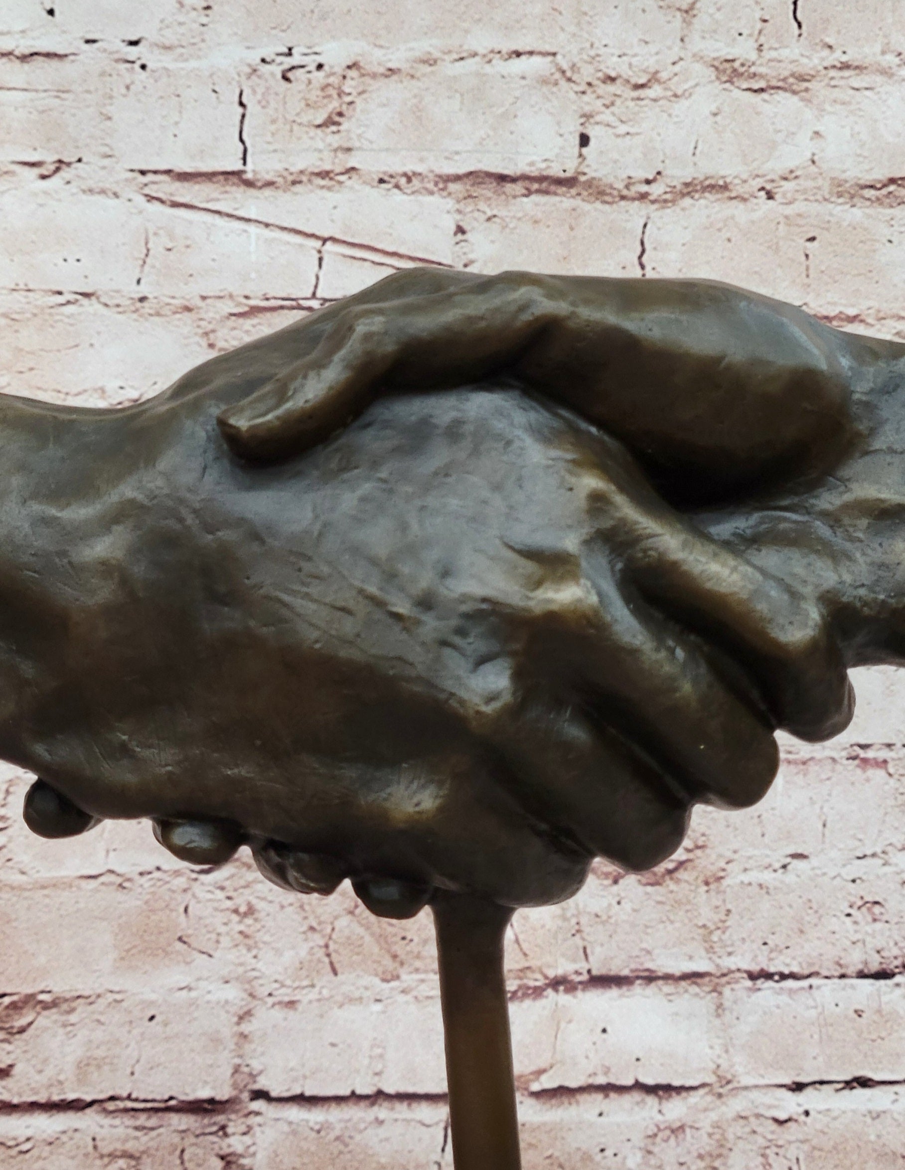 Modern Abstract Art Two Shaking Hand by Dali Bronze Sculpture Figurine Figure