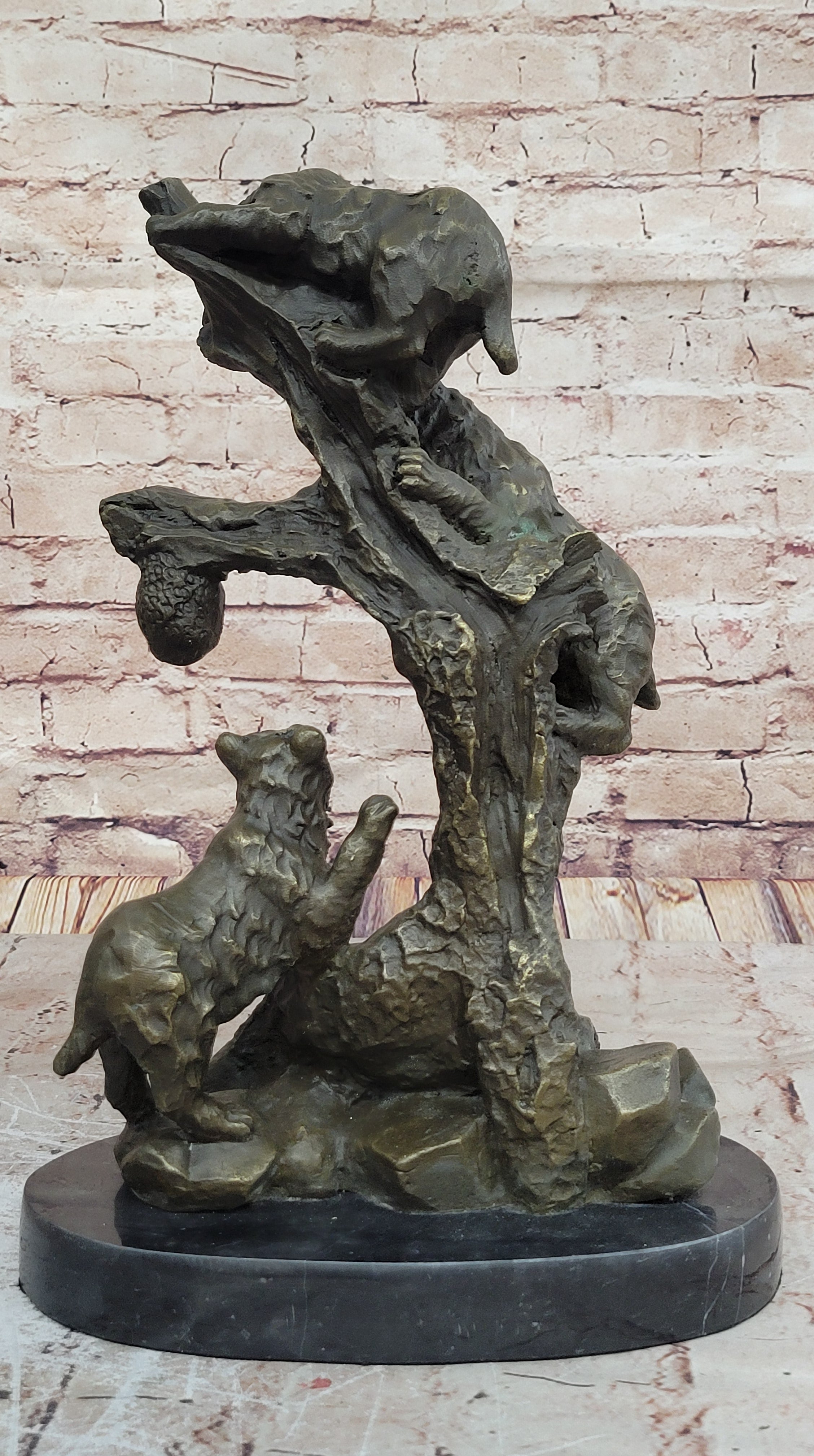 Wildlife Art Sculpture: Handcrafted Bear Family Bronze by Charles Russell for Home Decor