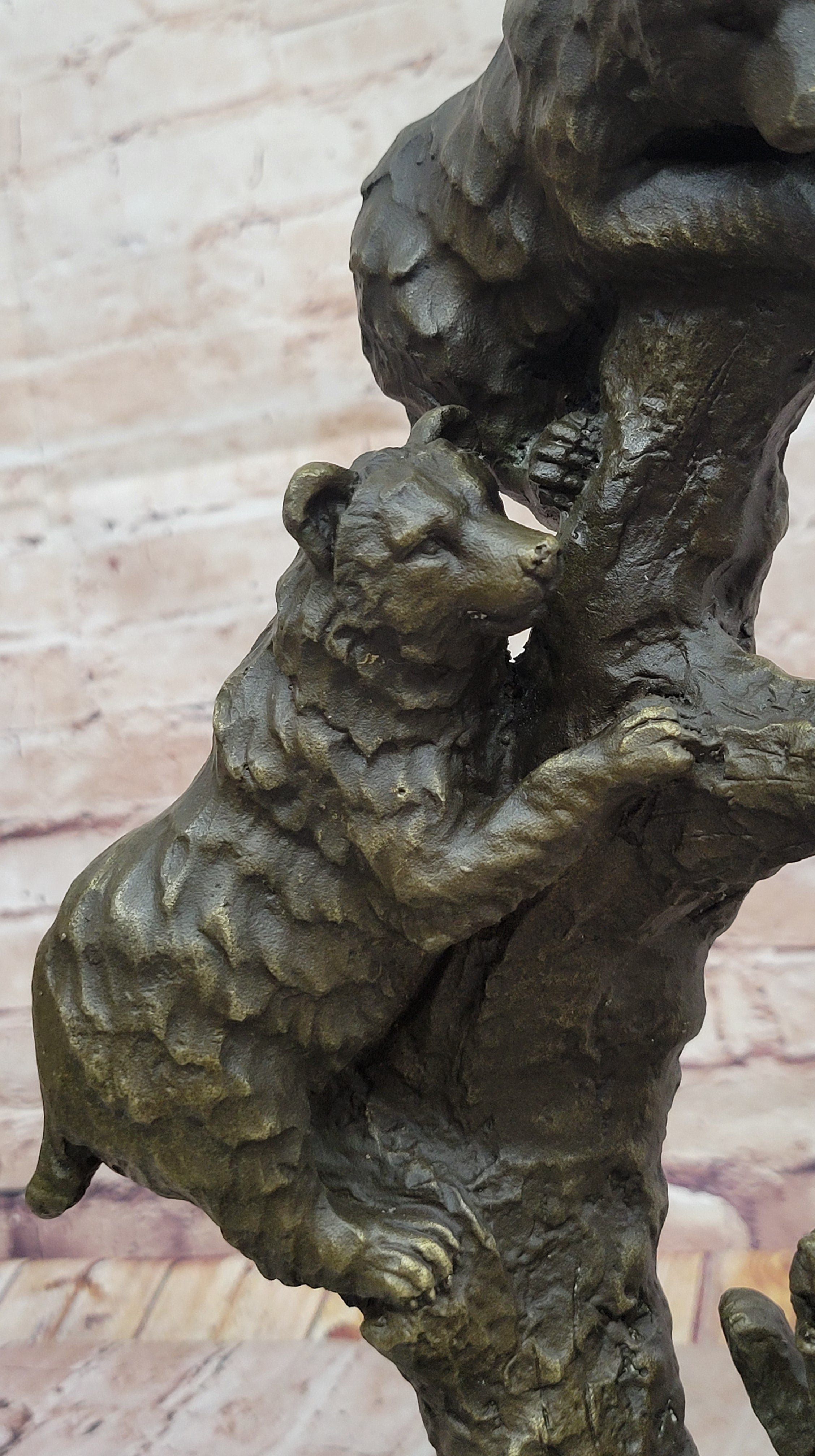 Wildlife Art Sculpture: Handcrafted Bear Family Bronze by Charles Russell for Home Decor