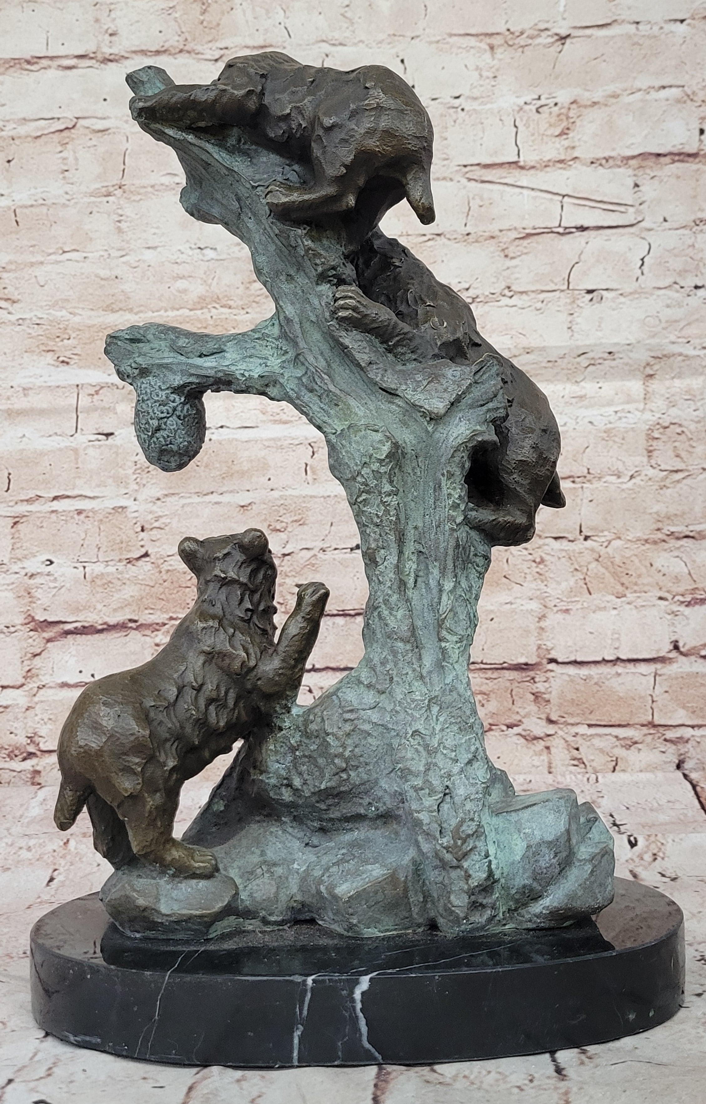 Bronze Statue 3 Bears. mother & baby bear Sculpture Hot Cast Figurine Figure