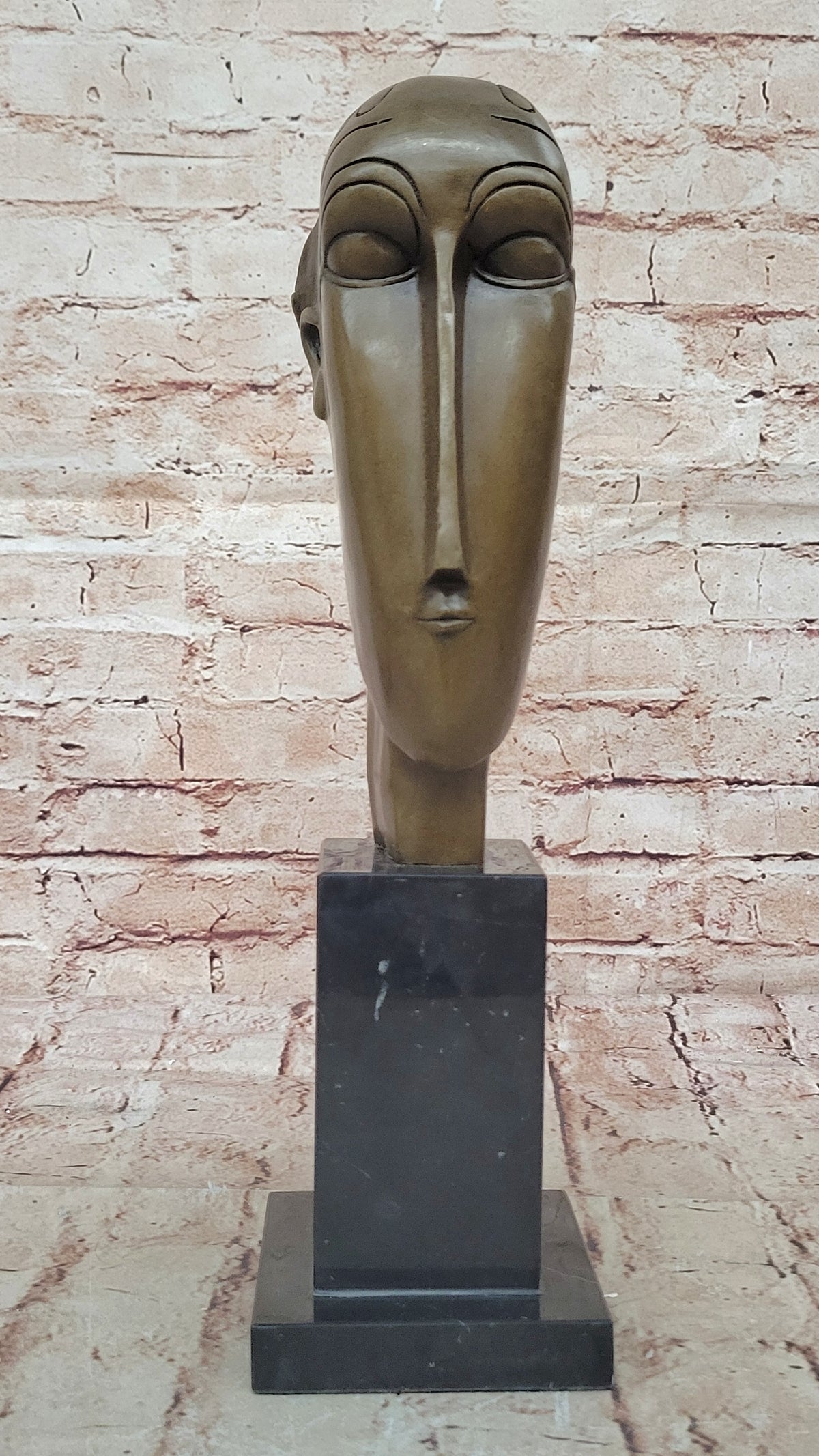 AMEDEO MODIGLIANI TRIBUTE - BRONZE SCULPTURE - THE HEAD OF CARYATID - SIGNED !