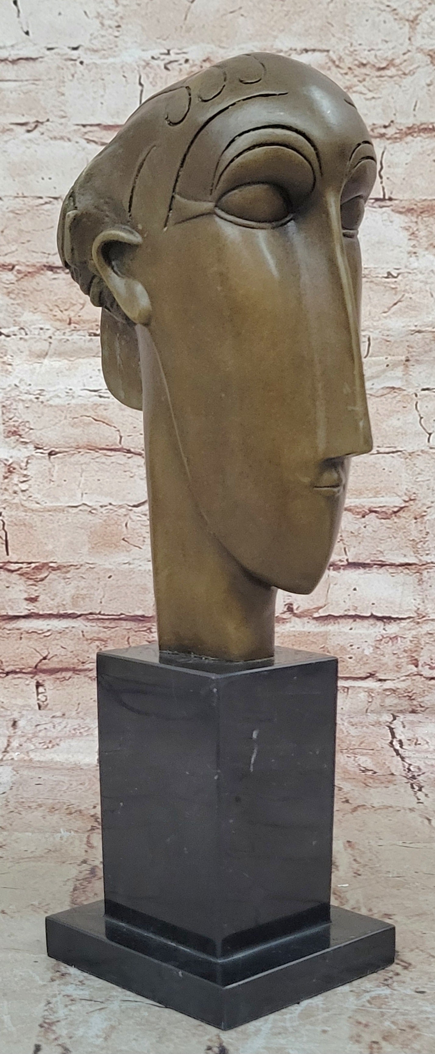 AMEDEO MODIGLIANI TRIBUTE - BRONZE SCULPTURE - THE HEAD OF CARYATID - SIGNED !