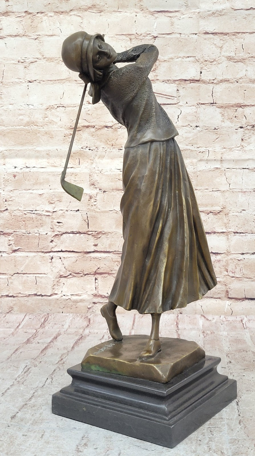 Real Female Golfer Golf Sport Bronze Statue Sculpture Figurine Figure Sale