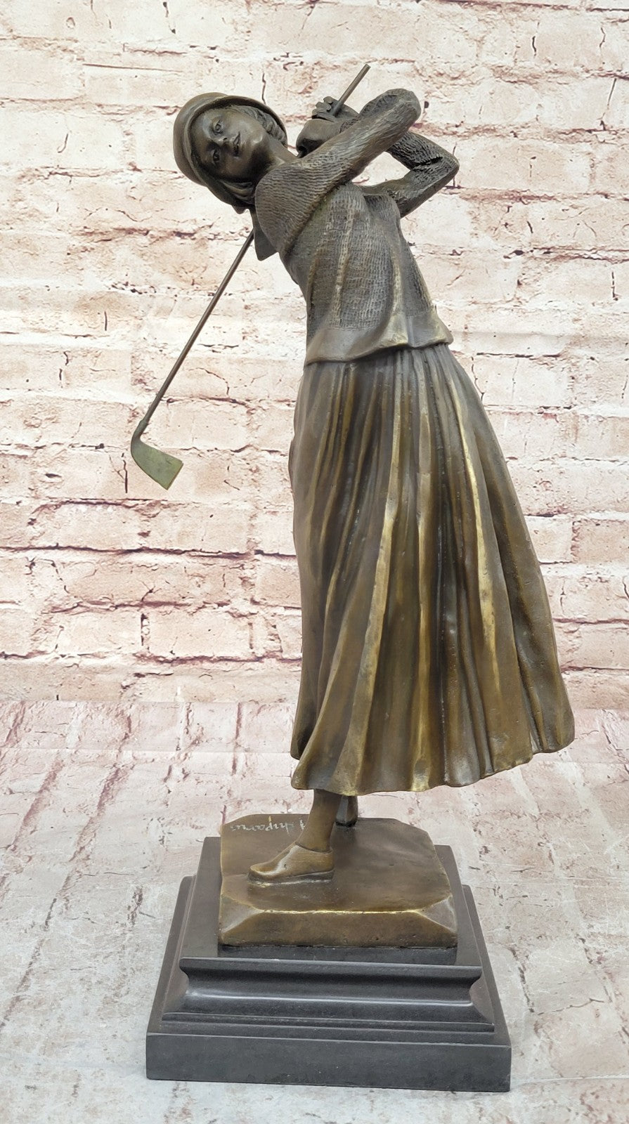 Real Female Golfer Golf Sport Bronze Statue Sculpture Figurine Figure Sale