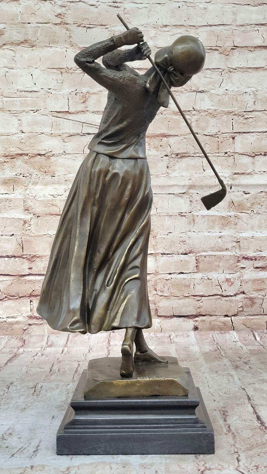 Real Female Golfer Golf Sport Bronze Statue Sculpture Figurine Figure Sale
