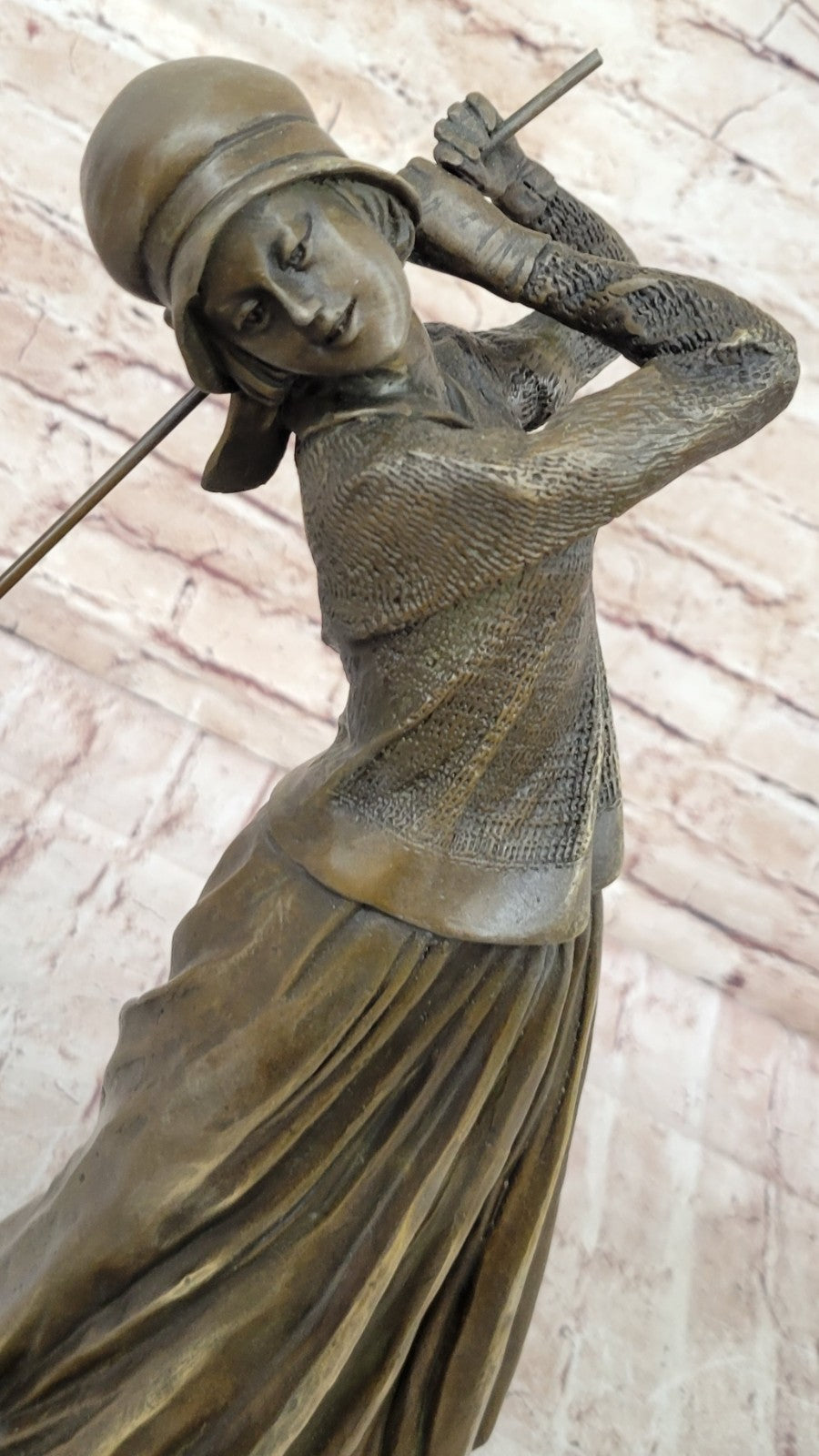 Real Female Golfer Golf Sport Bronze Statue Sculpture Figurine Figure Sale