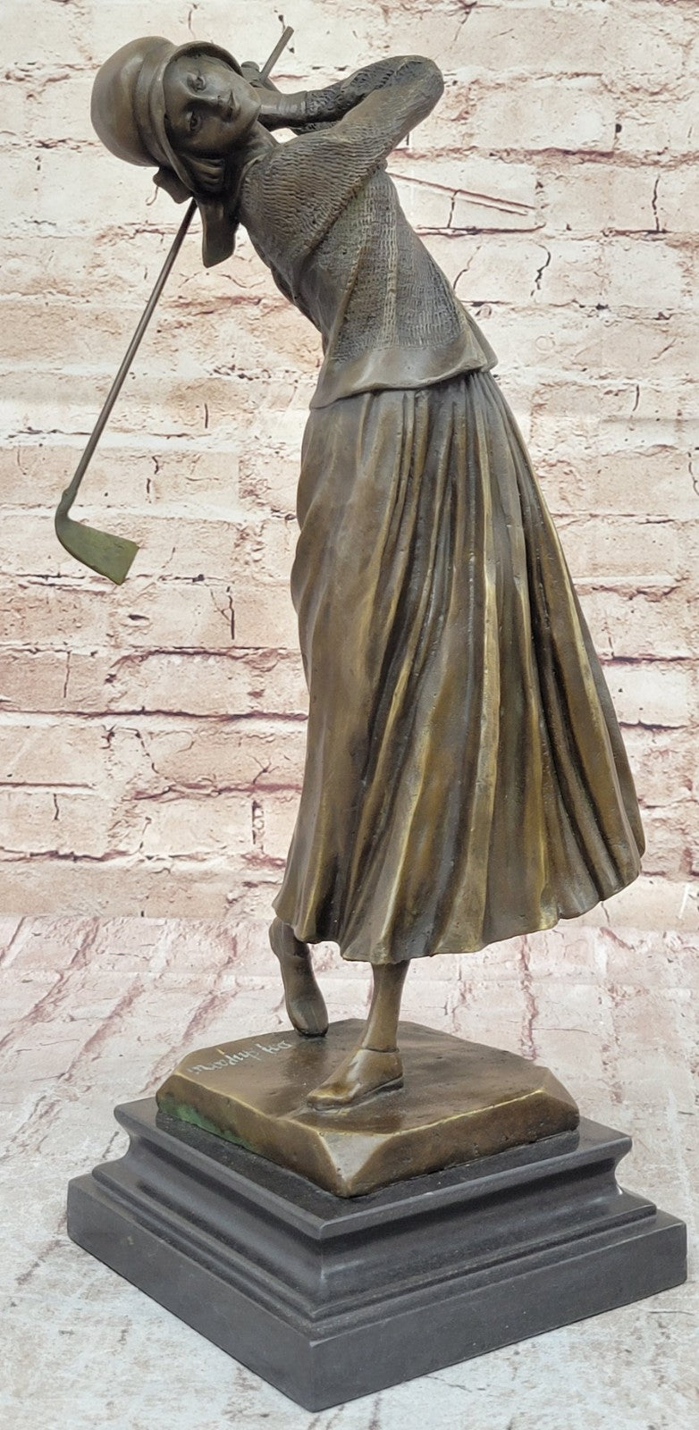 Real Female Golfer Golf Sport Bronze Statue Sculpture Figurine Figure Sale
