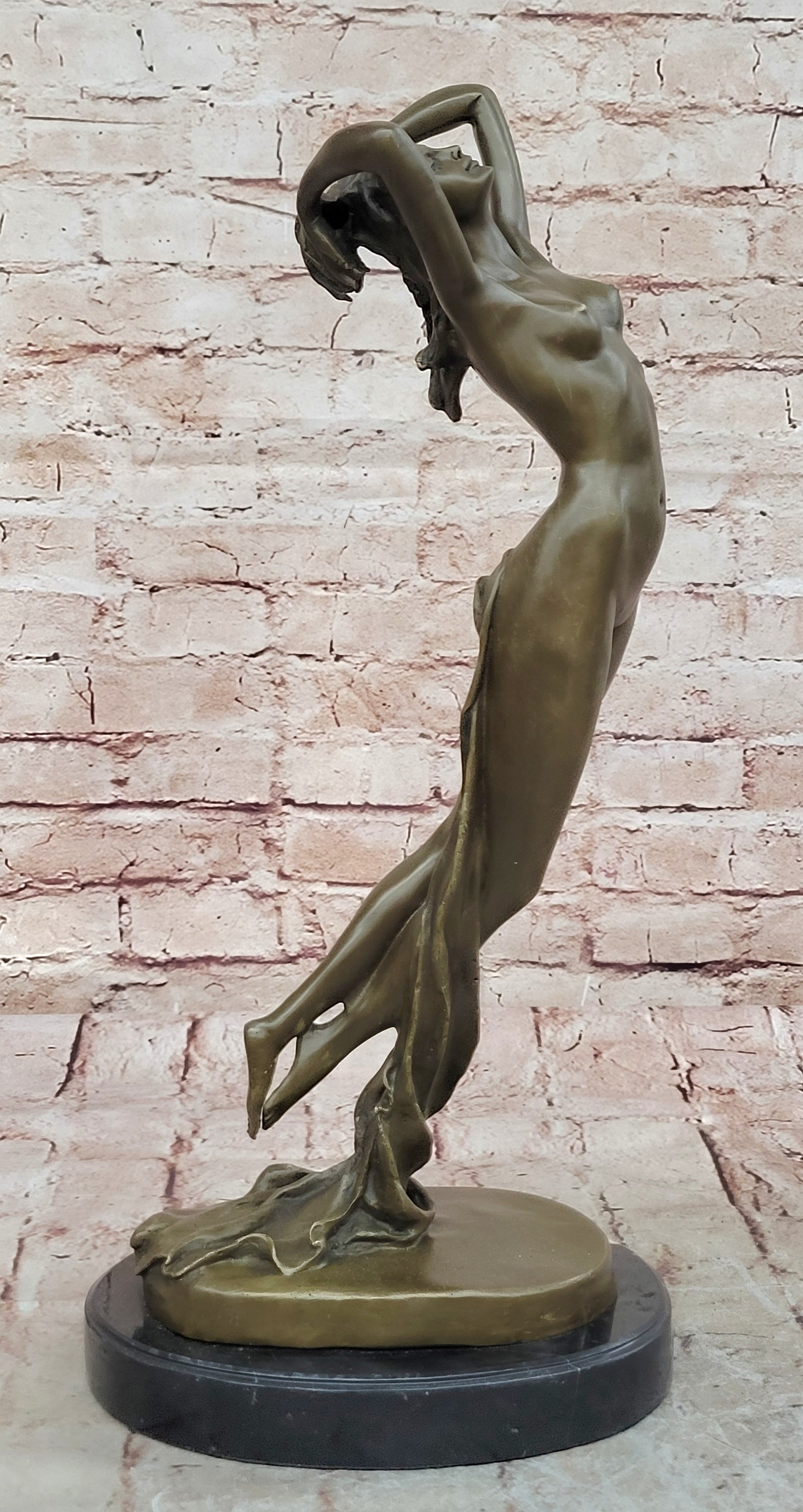 Nude Female Woman Lady Bronze Sculpture Figurine Hot Cast Home Office Decor