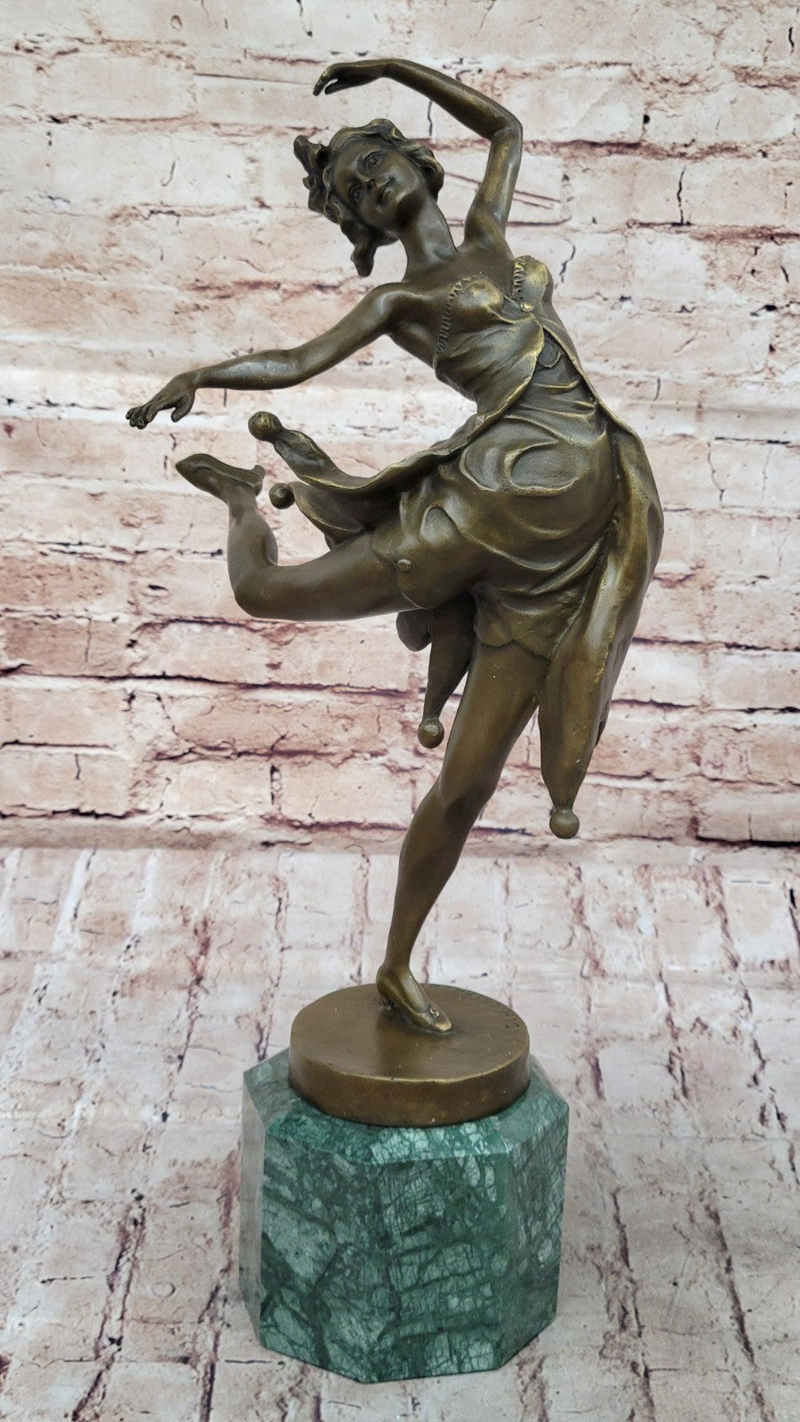 Art Decor Lady Dancer Bronze Statue by Bruno Zach Sculpture Large Figurine Gift
