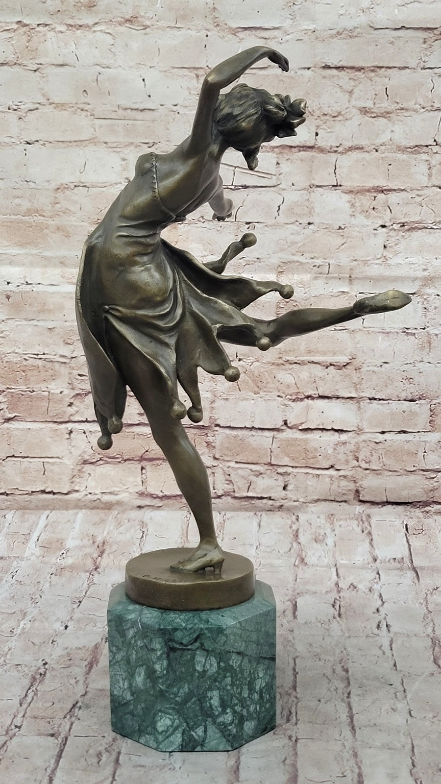 Art Decor Lady Dancer Bronze Statue by Bruno Zach Sculpture Large Figurine Gift