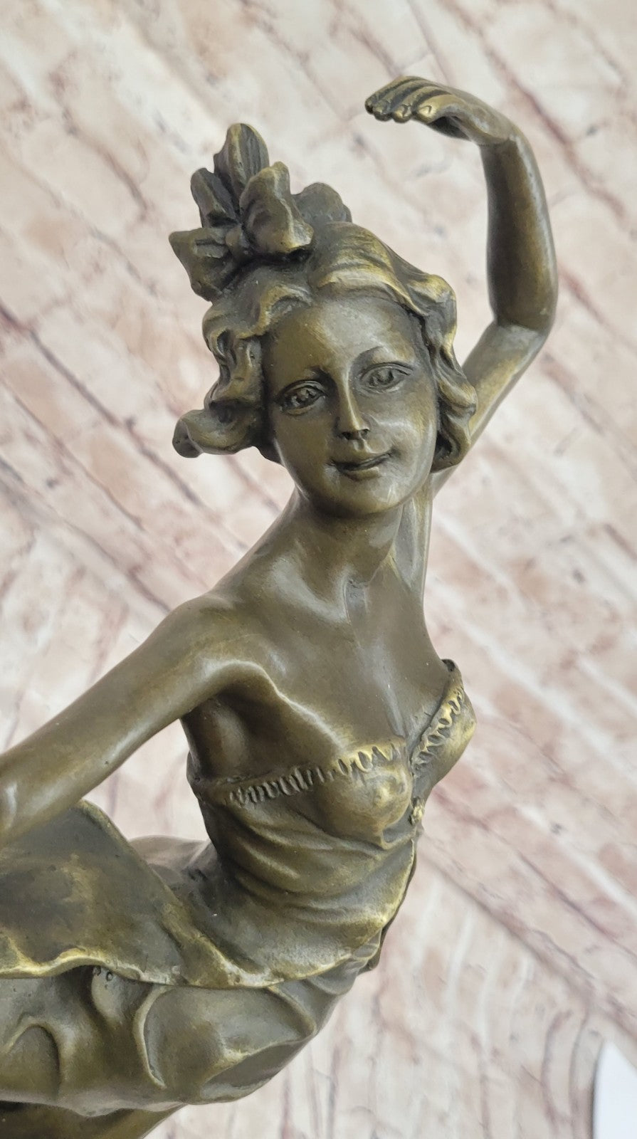 Art Decor Lady Dancer Bronze Statue by Bruno Zach Sculpture Large Figurine Gift